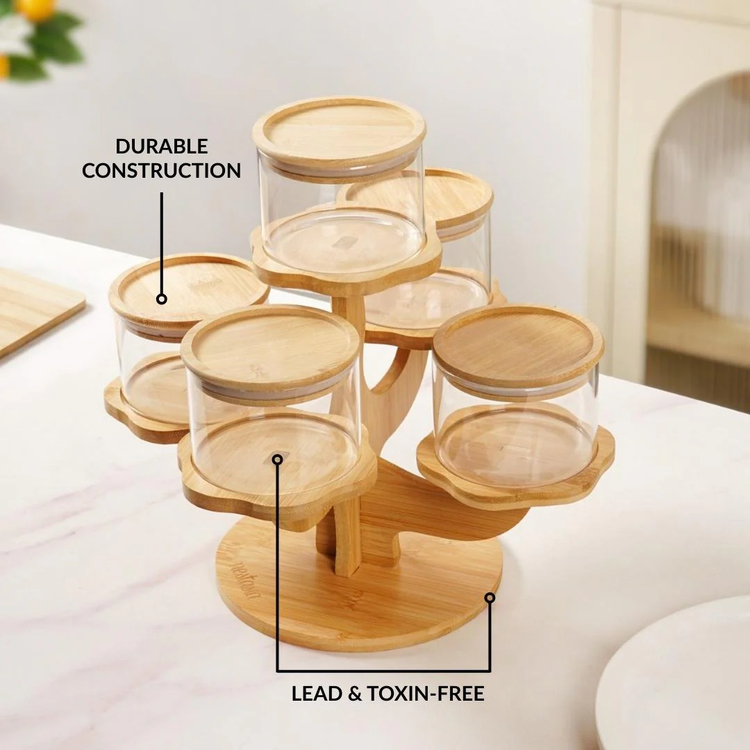 3 Tier Kitchen Storage Airtight Jars With Stand Set Of 6 450ml - Image 6