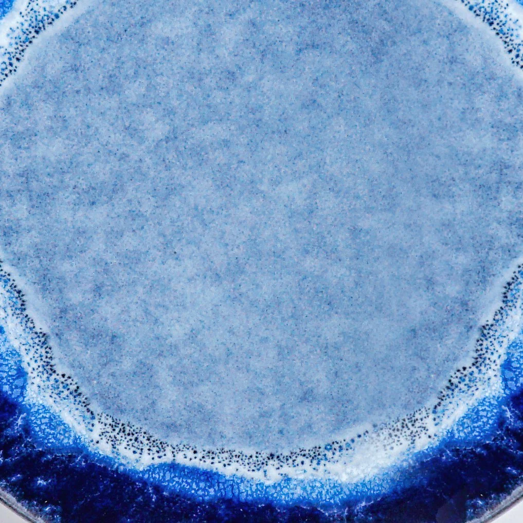 Abstract Ombre Blue Ceramic Dessert Plate Set Of 4 15cm - Image 7