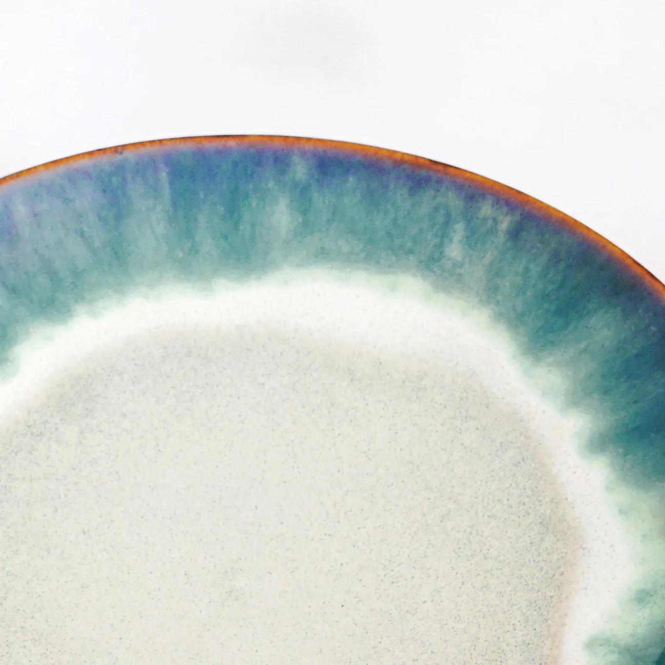 Abstract Ombre Green Ceramic Dessert Plate Set Of 4 15cm - Image 6