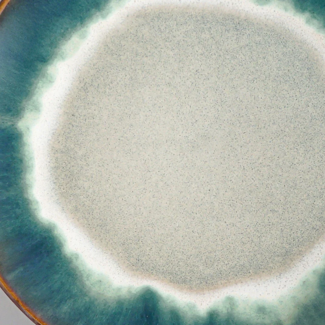Abstract Ombre Green Ceramic Dessert Plate Set Of 4 15cm - Image 7