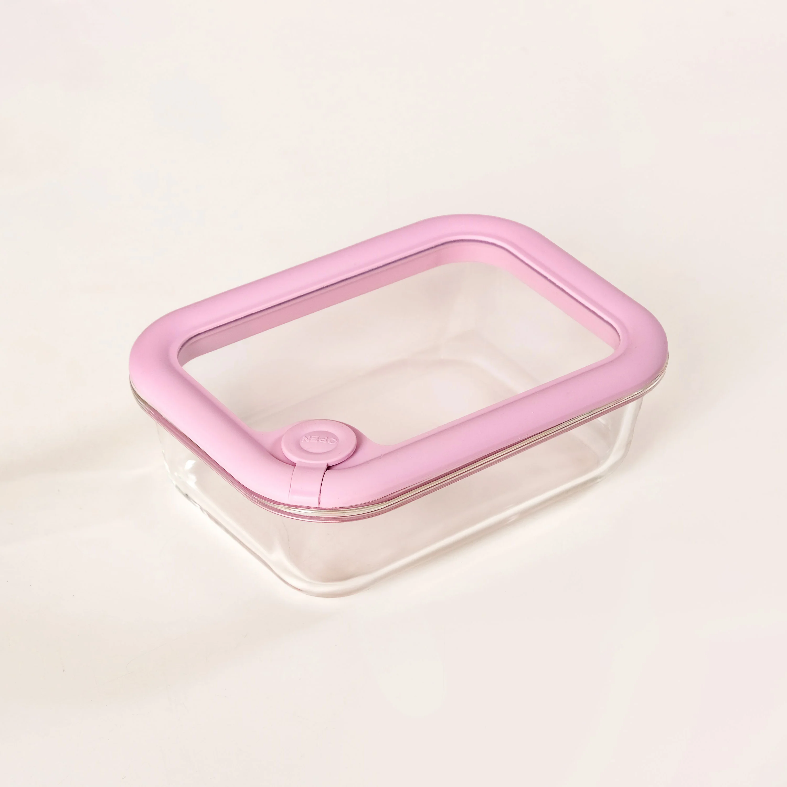 Air Vent Tempered Glass Lid Food Storage Container Set Of 4 Pink Ombre 370ml 640ml 1040ml 1520ml - Image 7