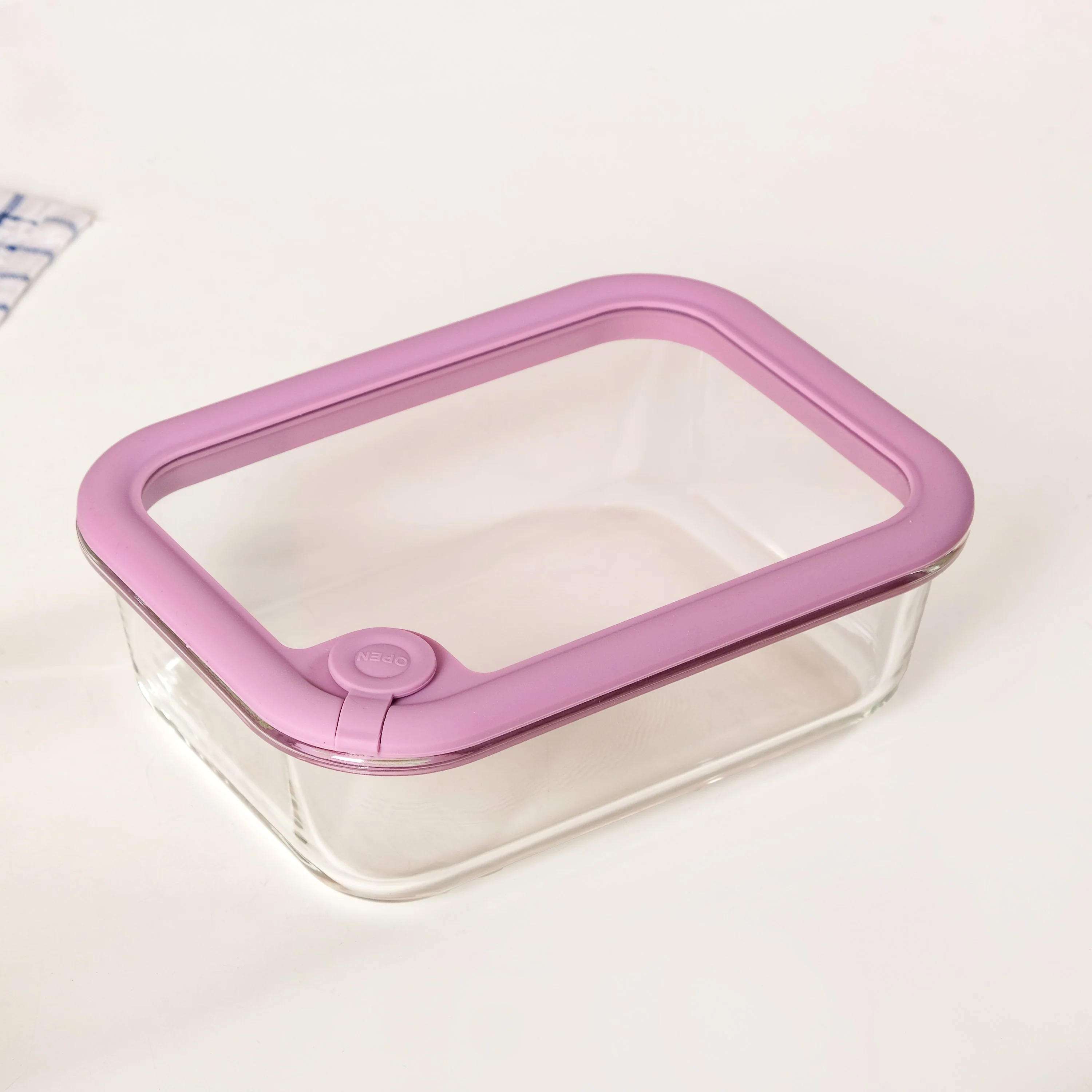 Air Vent Tempered Glass Lid Food Storage Container Set Of 4 Pink Ombre 370ml 640ml 1040ml 1520ml - Image 8