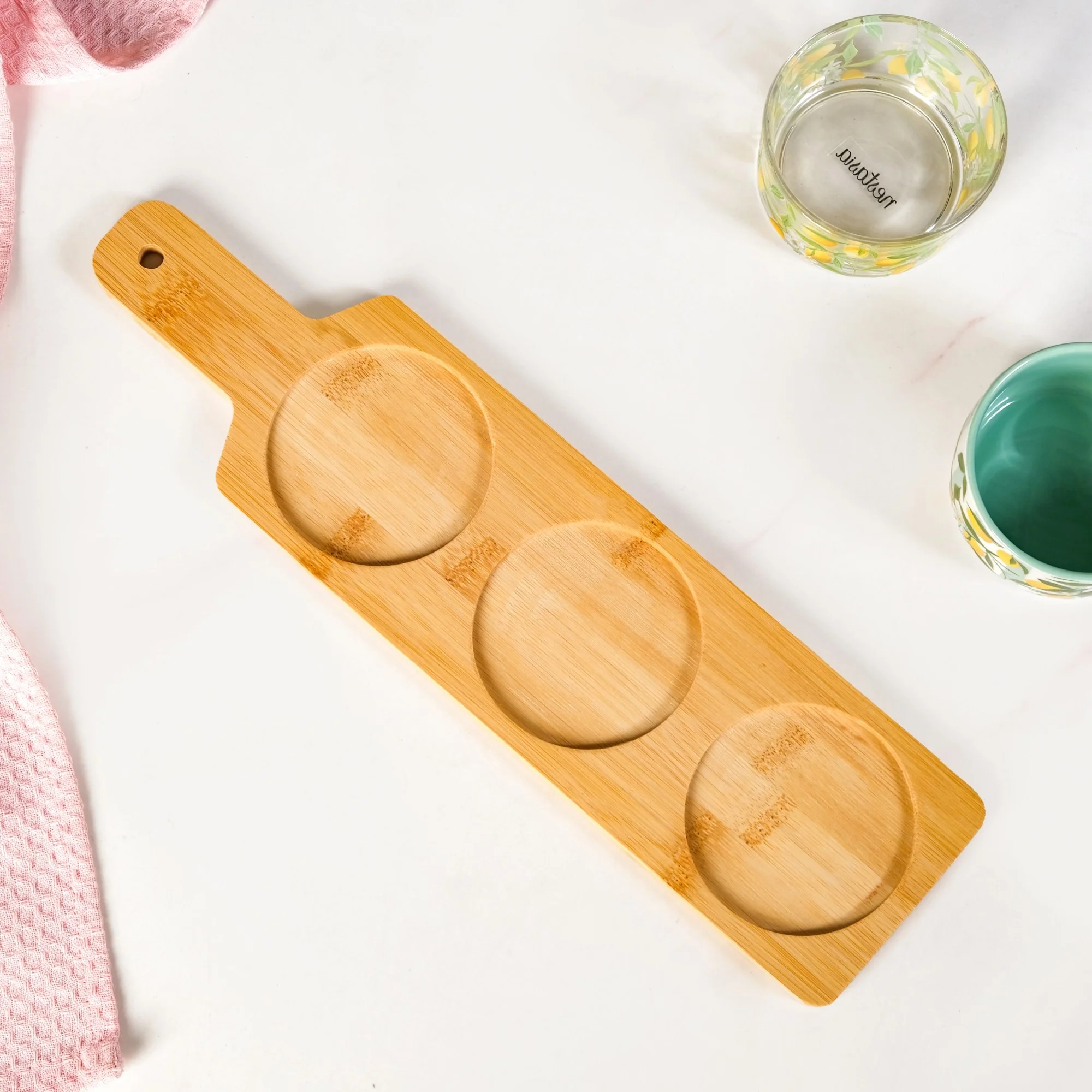 Amalfi Lemon Bowls With Bamboo Tray Set Of 4 - Image 6
