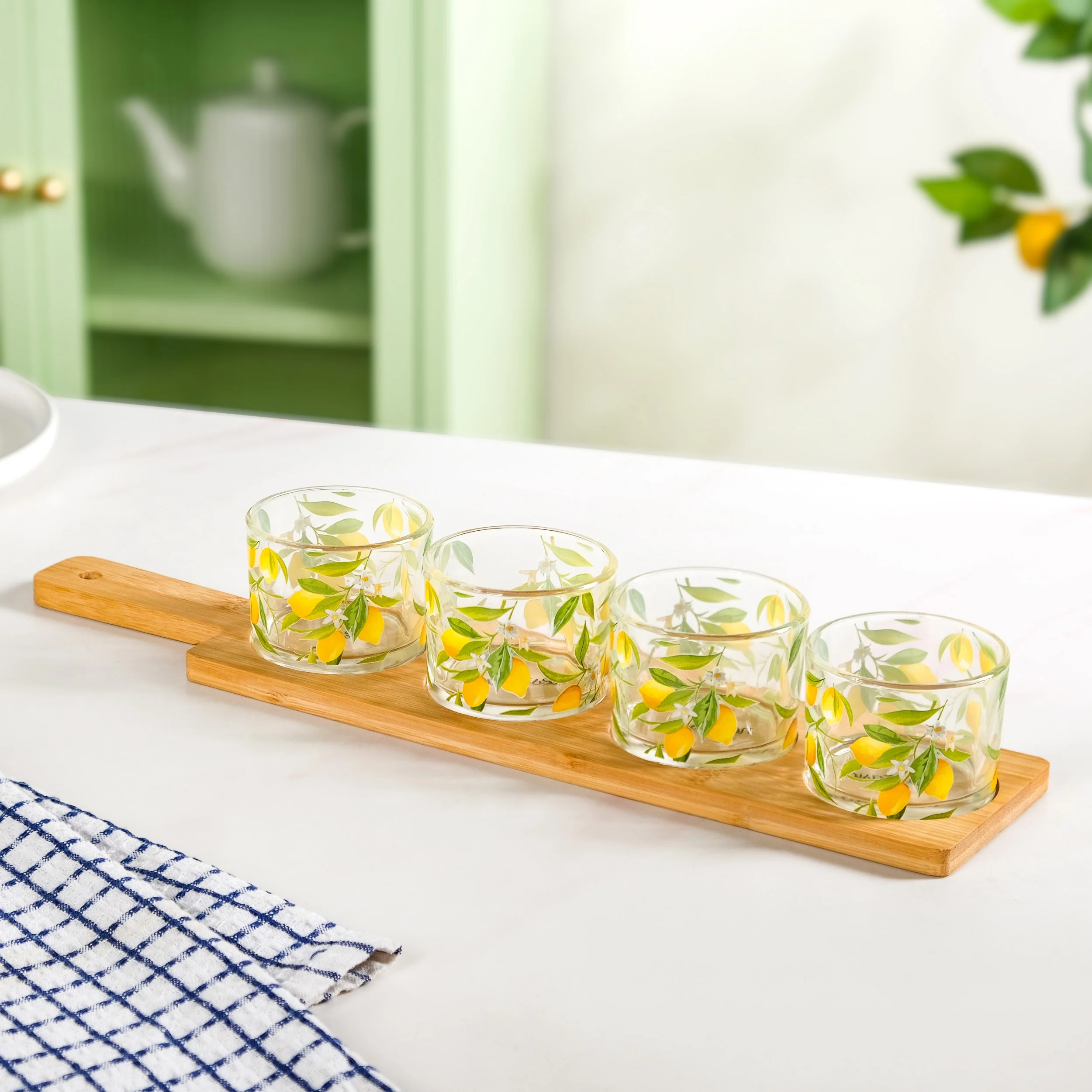 Amalfi Lemon Platter With Cup And Tray Set Of 5 - Image 2