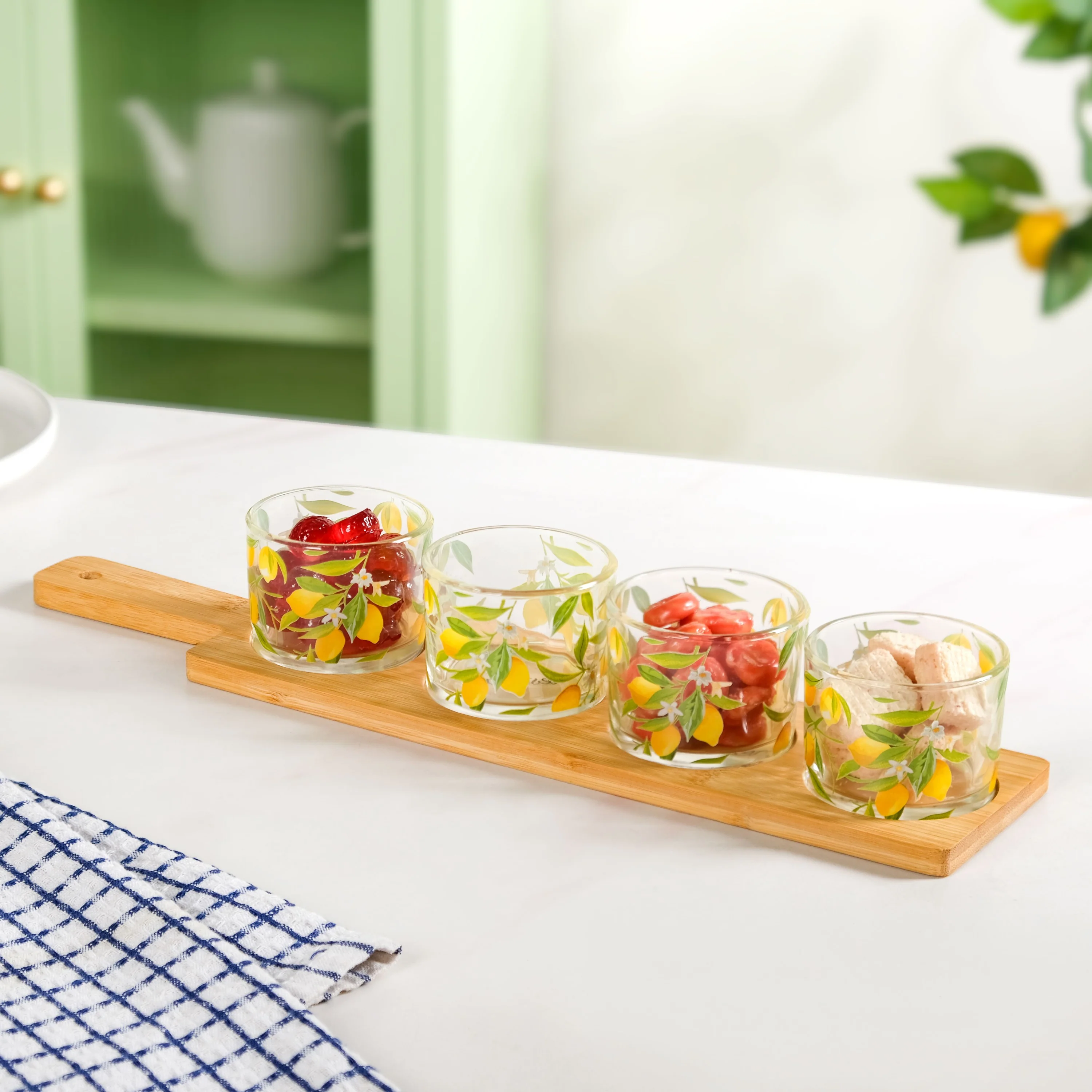 Amalfi Lemon Platter With Cup And Tray Set Of 5 - Image 8