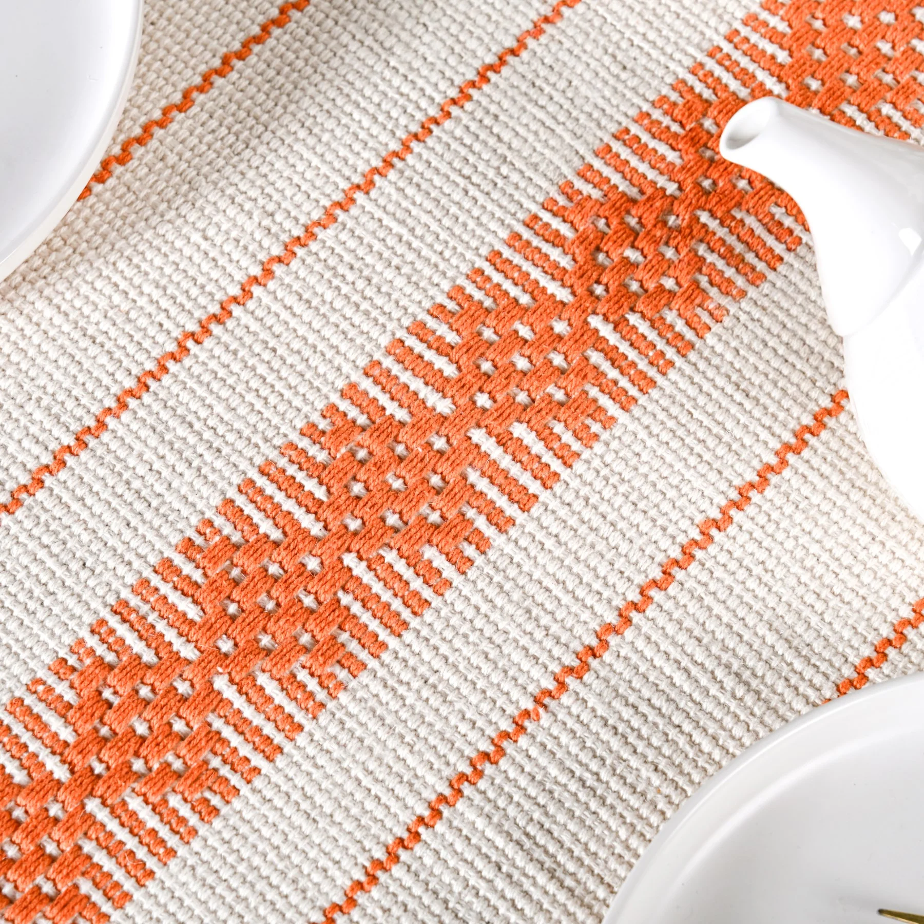 Amber Weave Cotton Runner With Tassels 180x33cm - Image 6