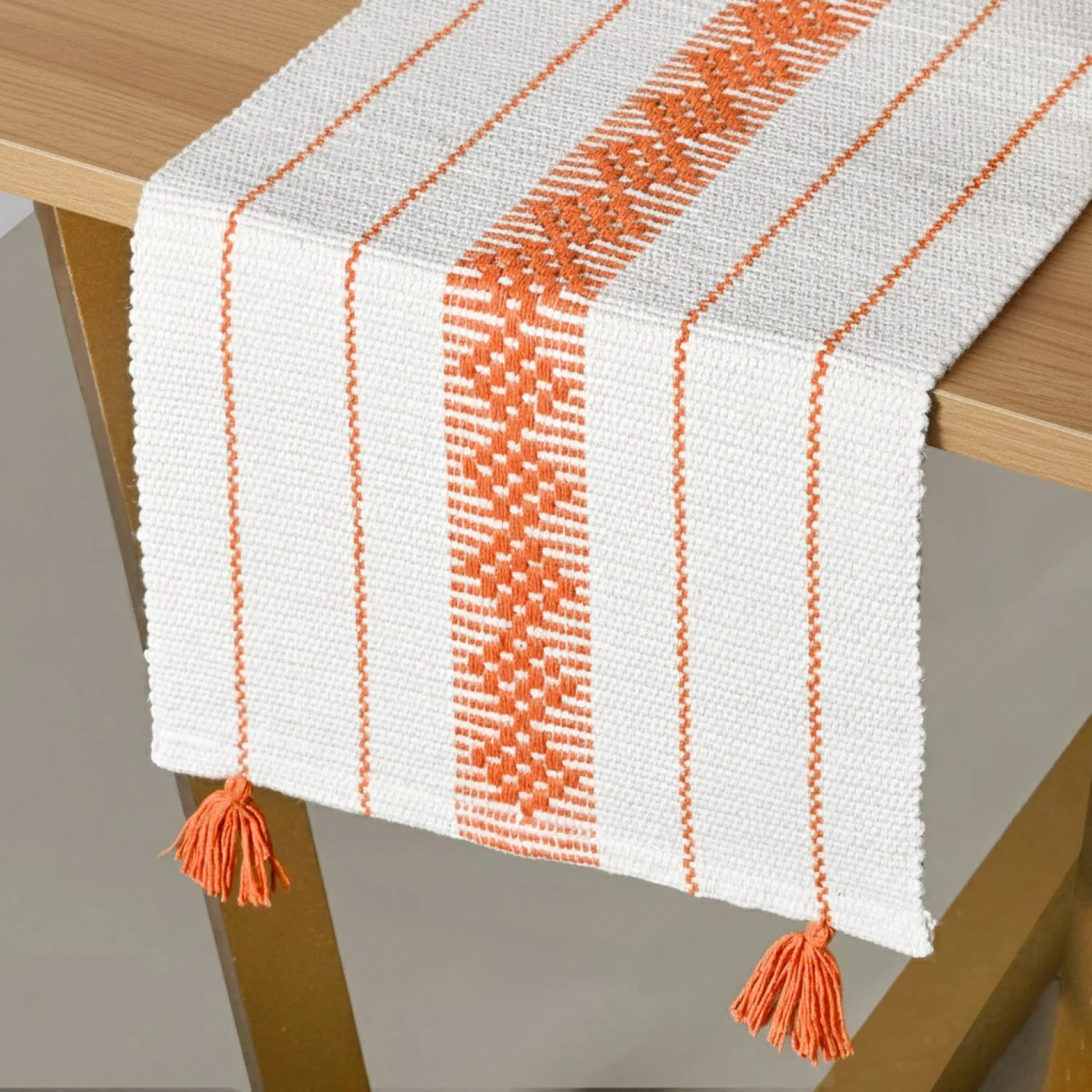 Amber Weave Cotton Runner With Tassels 180x33cm - Image 7
