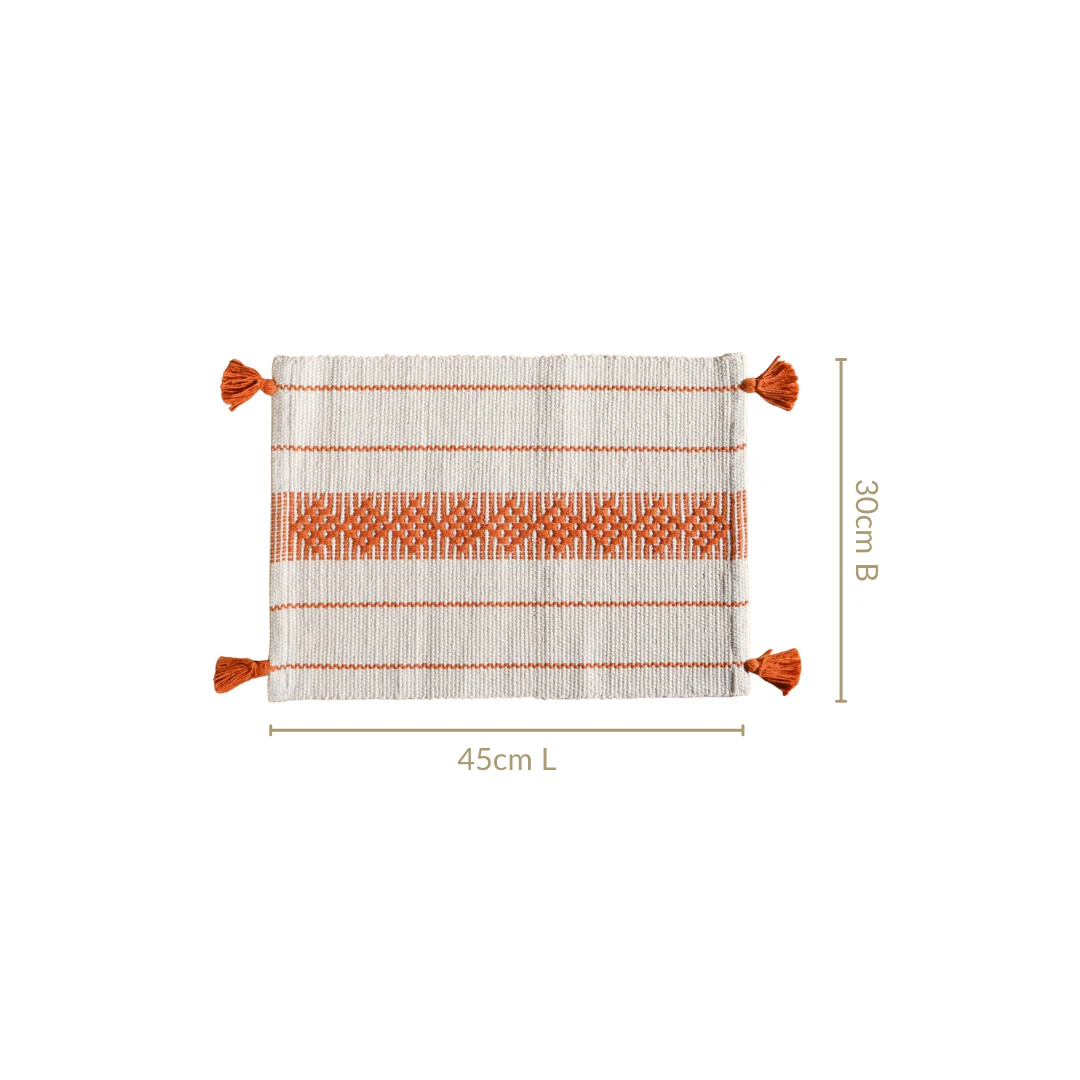 Amber Weave Dining Placemat With Tassels Set Of 6 - Image 4
