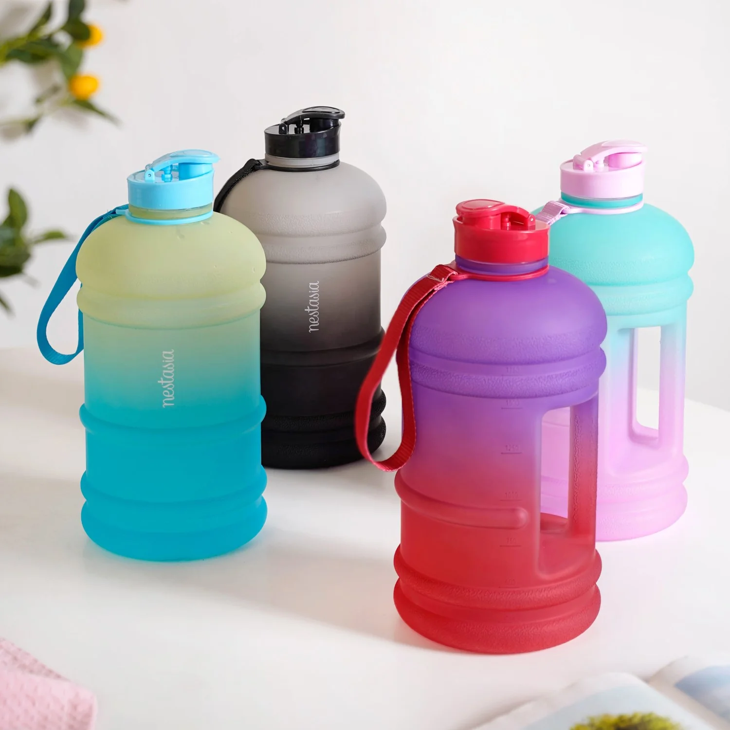 AquaBurst Large Capacity Gym Water Bottle Ombre Pink Turquoise 2200ml - Image 11