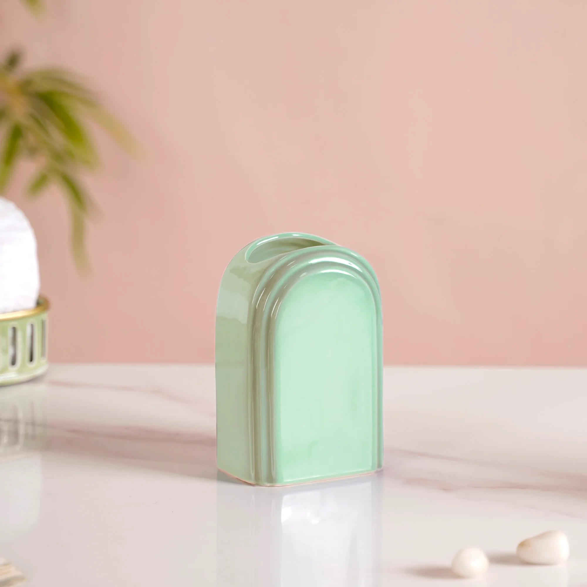 Art Deco Bathroom Set Of 3 With Tray Jade Green - Image 10
