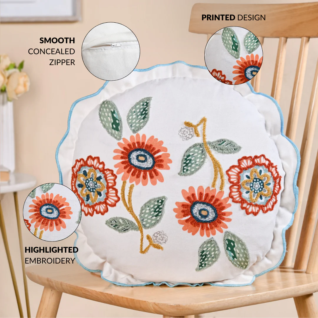 Bloom Era Artisanal Highlight Cotton Cushion Cover 46cm - Image 2