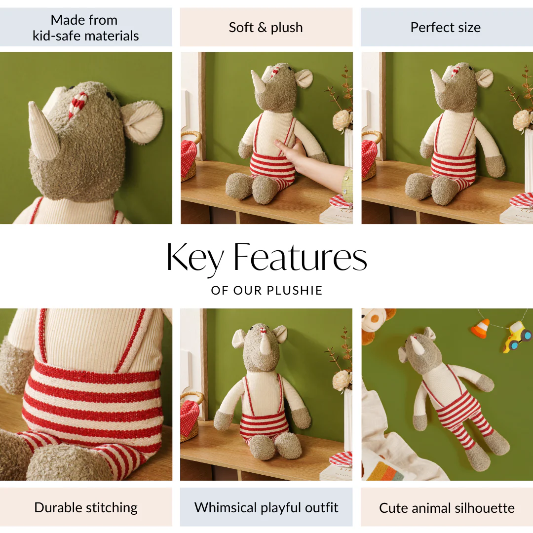 Baby Rhino Plushie For Toddlers - Image 5