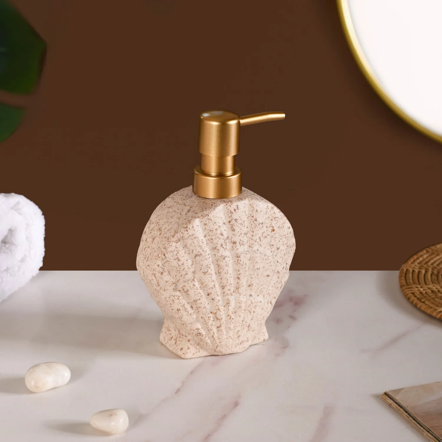 Beach Shell Ceramic Bath Set of 2 Cream Beige - Image 8