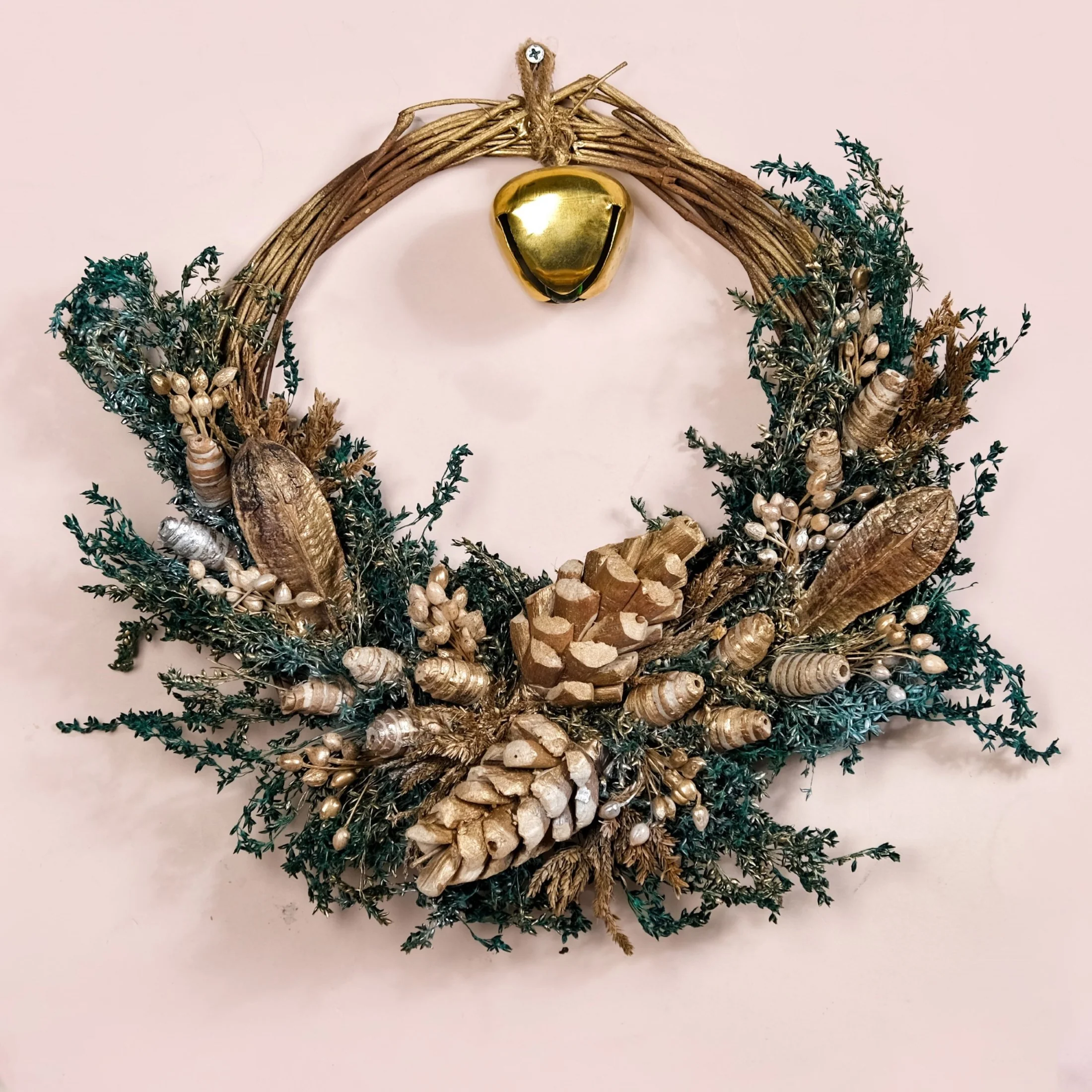 Bell Wreath With Natural Dried Flowers - Image 8