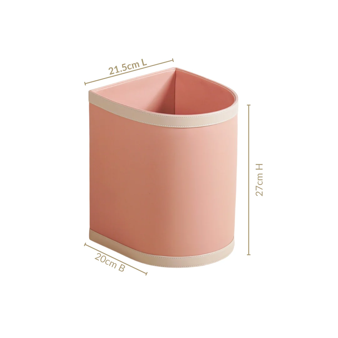 Bin There Faux Leather Dustbin For Home Pink - Image 4