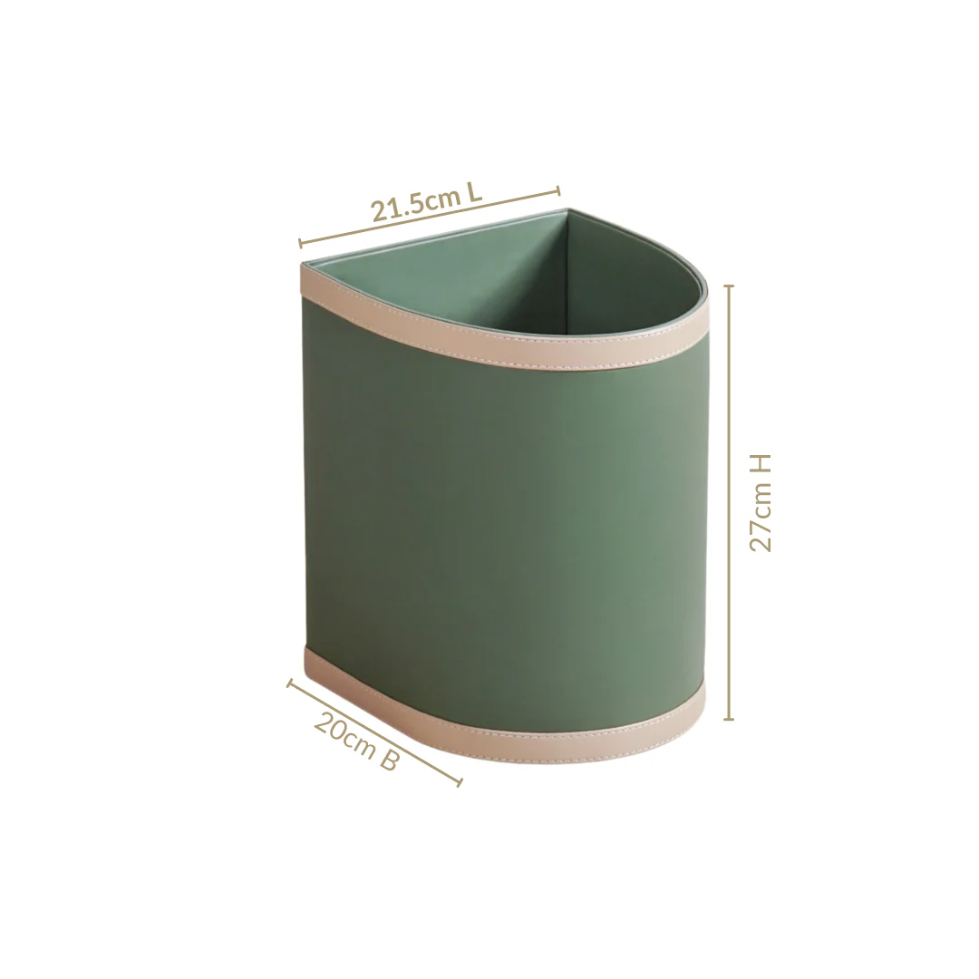 Bin There Faux Leather Dustbin Sage Green - Image 4
