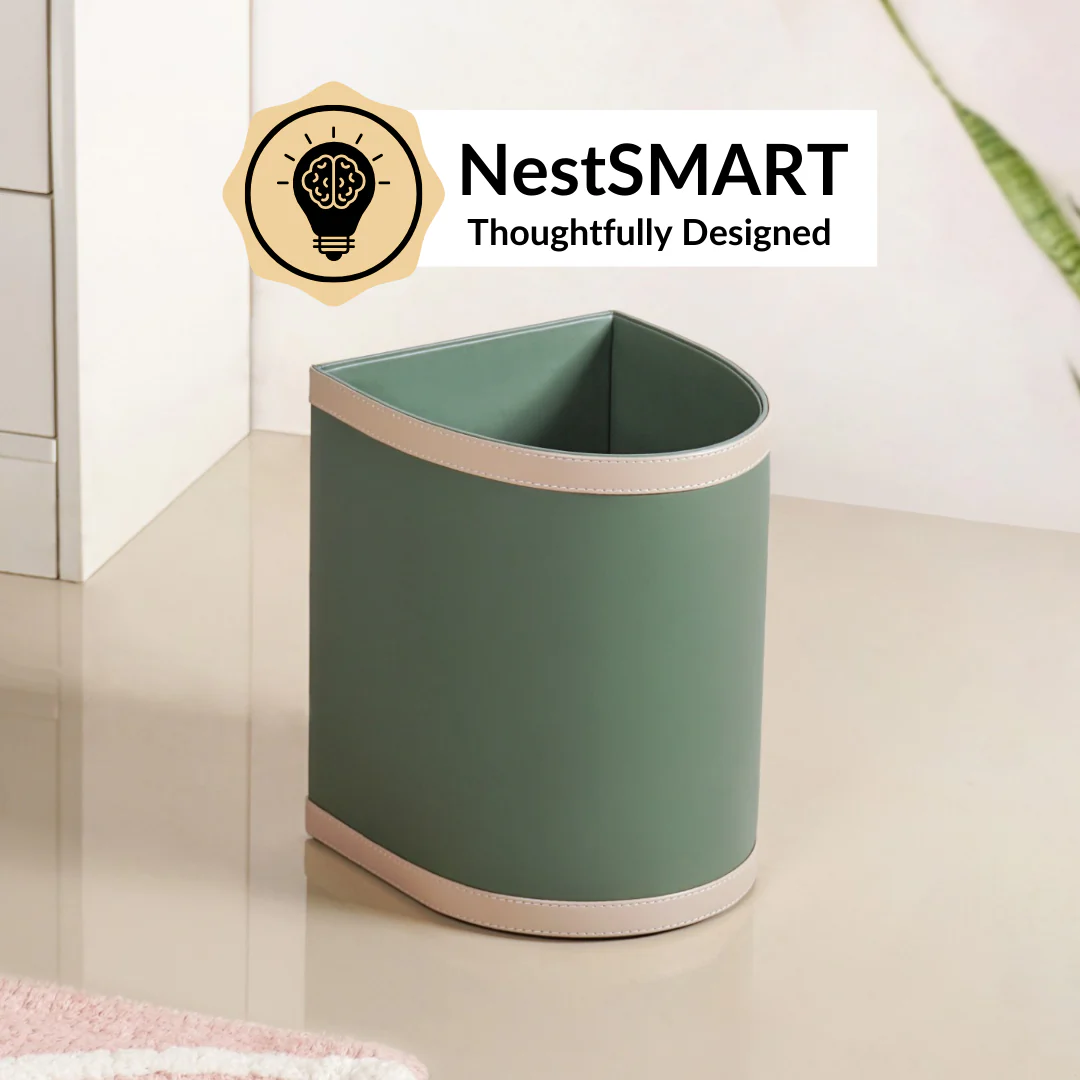 Bin There Faux Leather Dustbin Sage Green - Image 6
