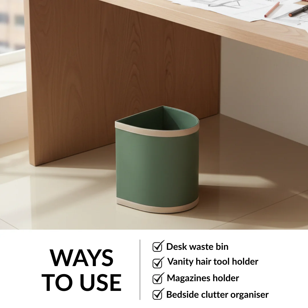 Bin There Faux Leather Dustbin Sage Green - Image 7