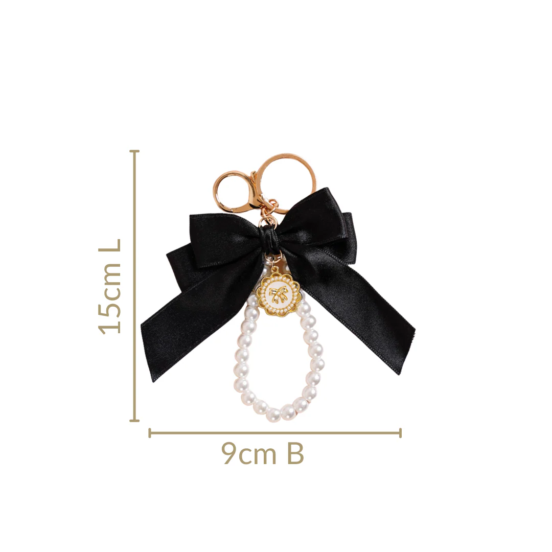 Black Beauty Bow Charm Keychain - Image 4