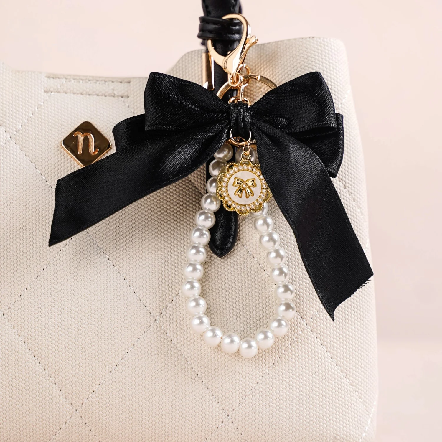 Black Beauty Bow Charm Keychain - Image 9
