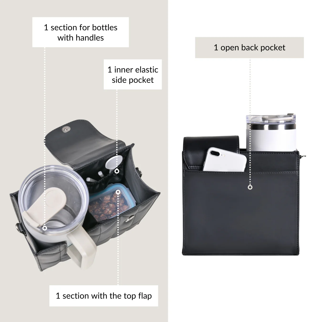 Black Crossbody Bag For Bottles - Image 6