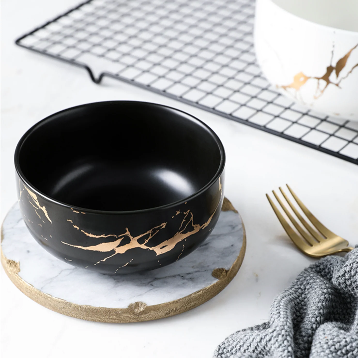 Black Marble Bowl 400 ml - Image 7