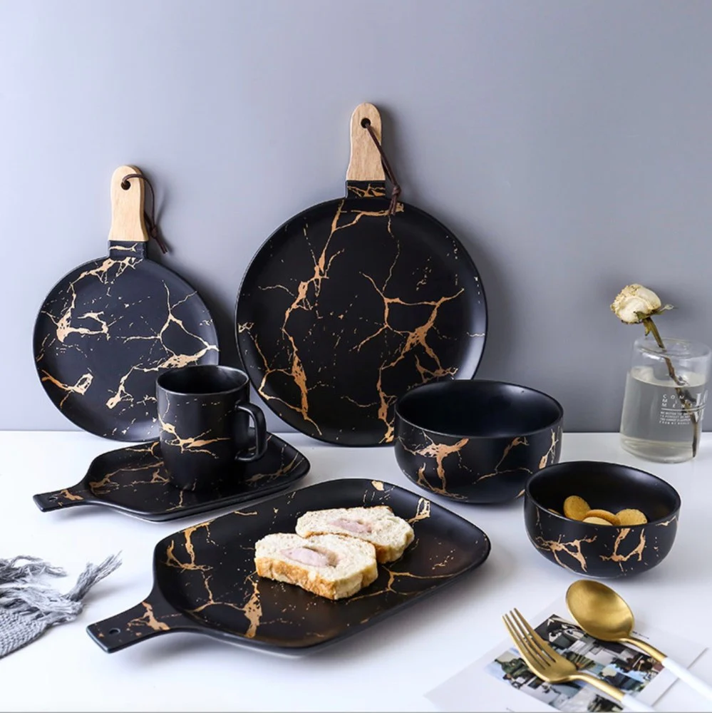 Black Marble Snack Plate - Image 6
