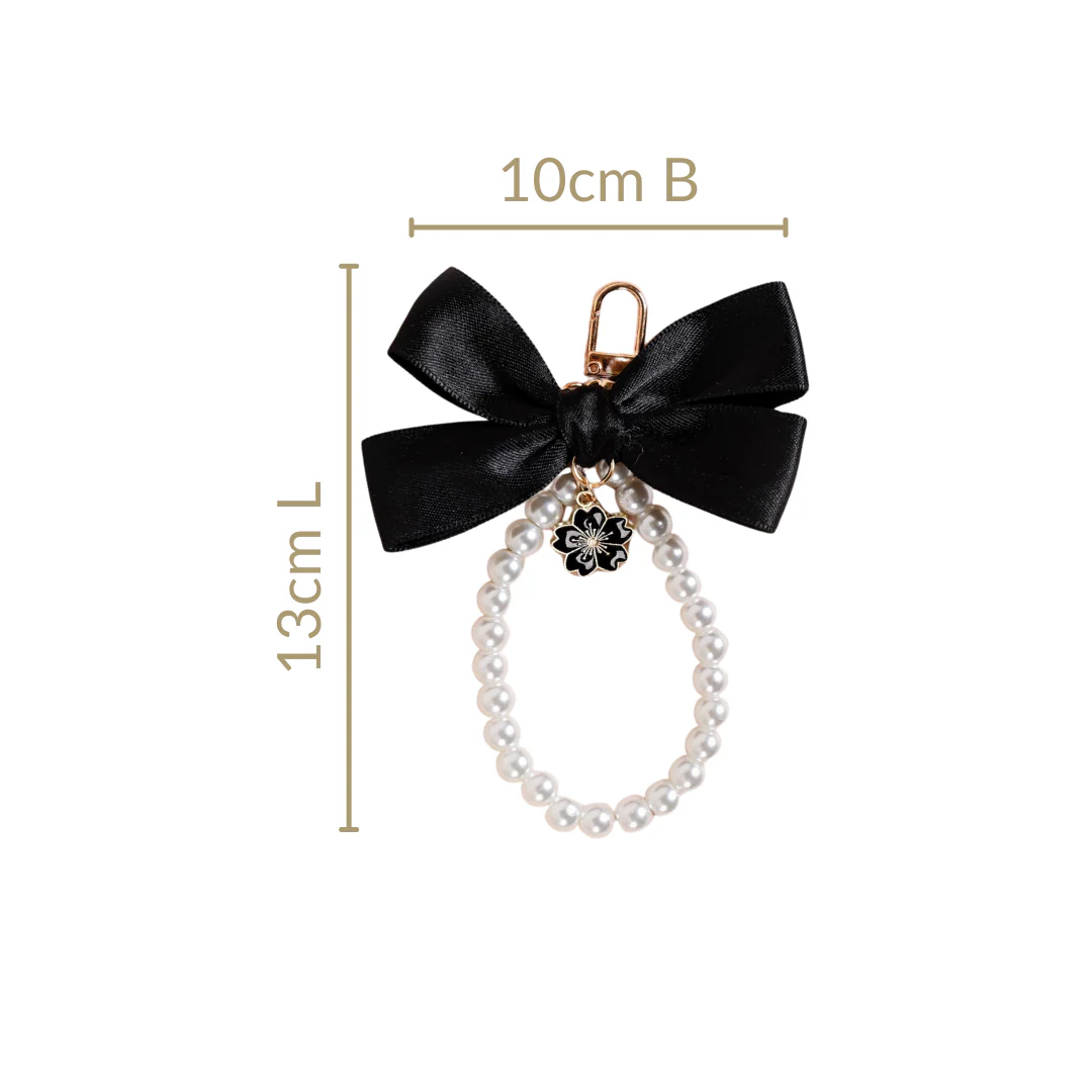 Blooming Bow Keychain With Pearl Dangler - Image 4