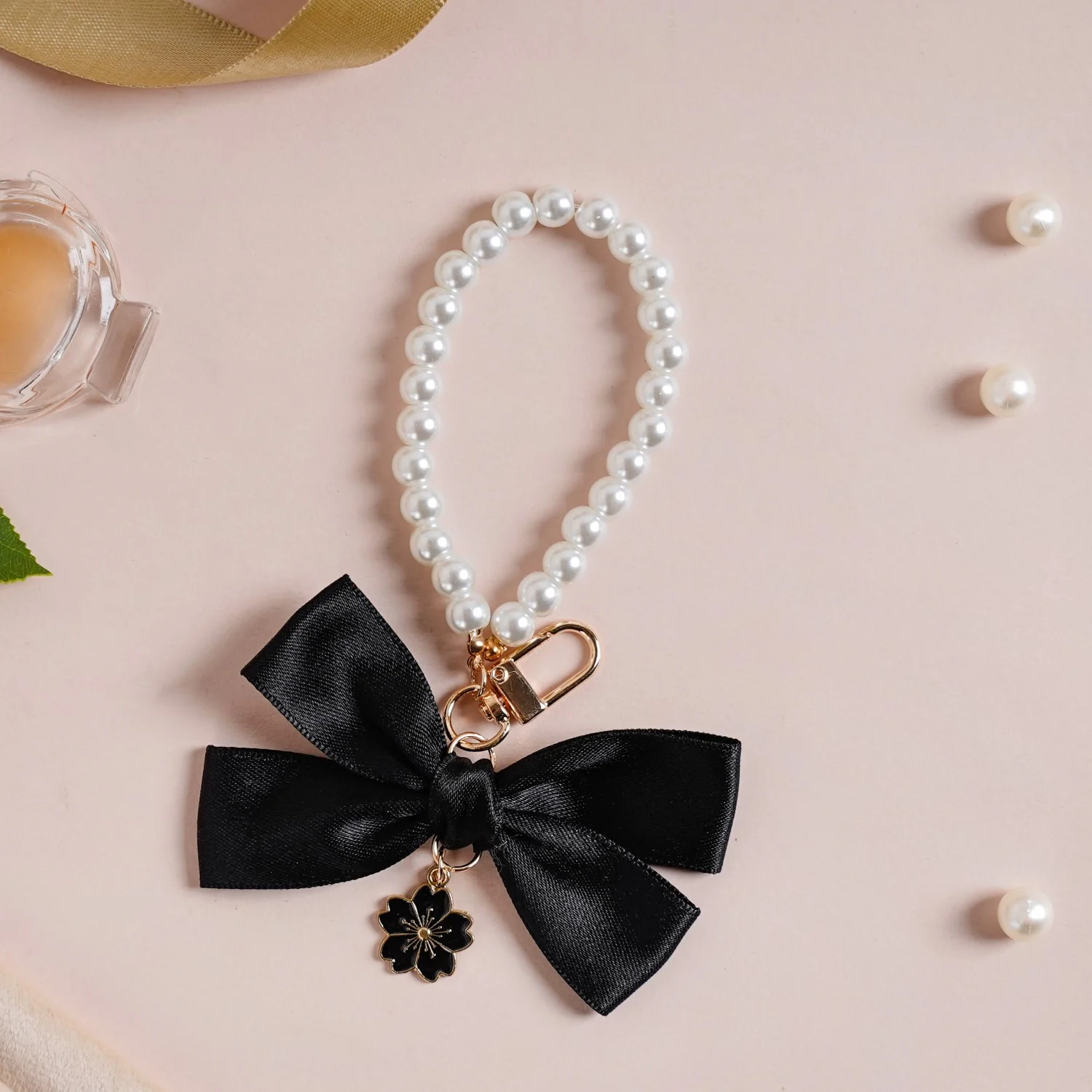 Blooming Bow Keychain With Pearl Dangler - Image 7