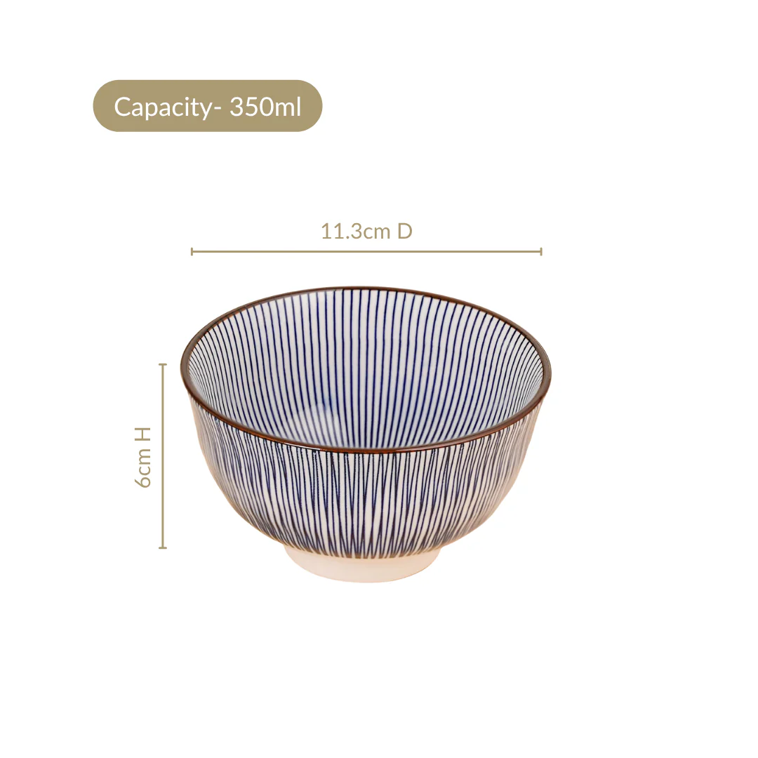 Blue Hue Ceramic Snack Bowl Set Of 5 350ml - Image 4