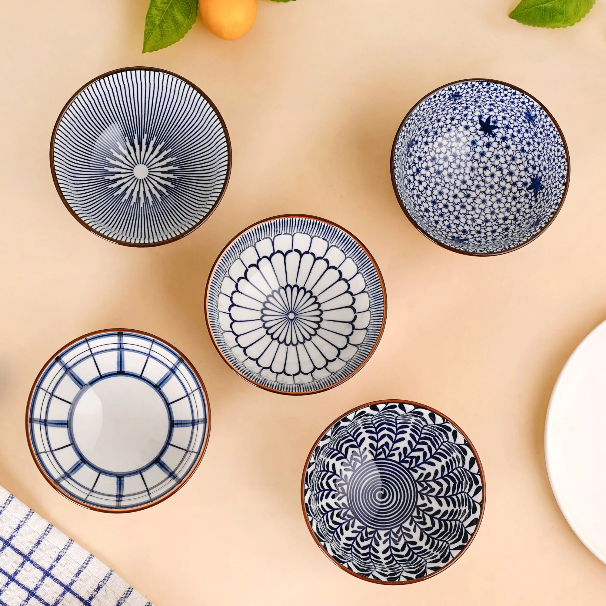 Blue Hue Ceramic Snack Bowl Set Of 5 350ml - Image 9