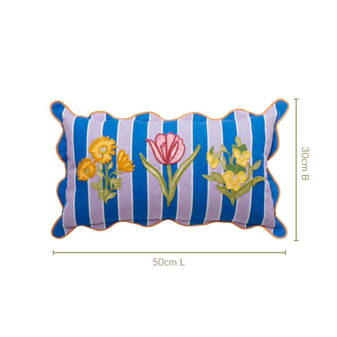 Bloom Era Striped Cotton Cushion Cover 50x30cm - Image 3