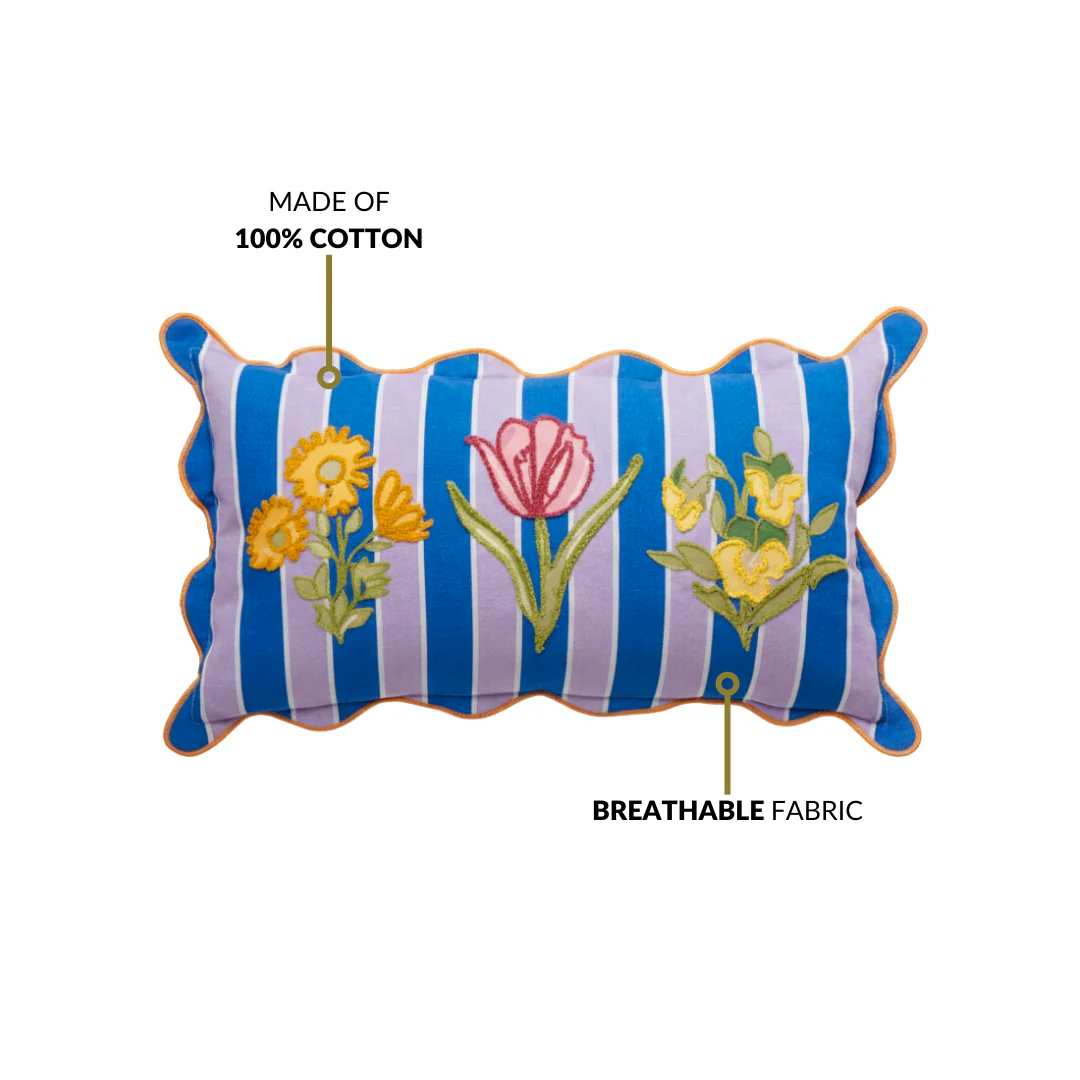 Bloom Era Striped Cotton Cushion Cover 50x30cm - Image 4