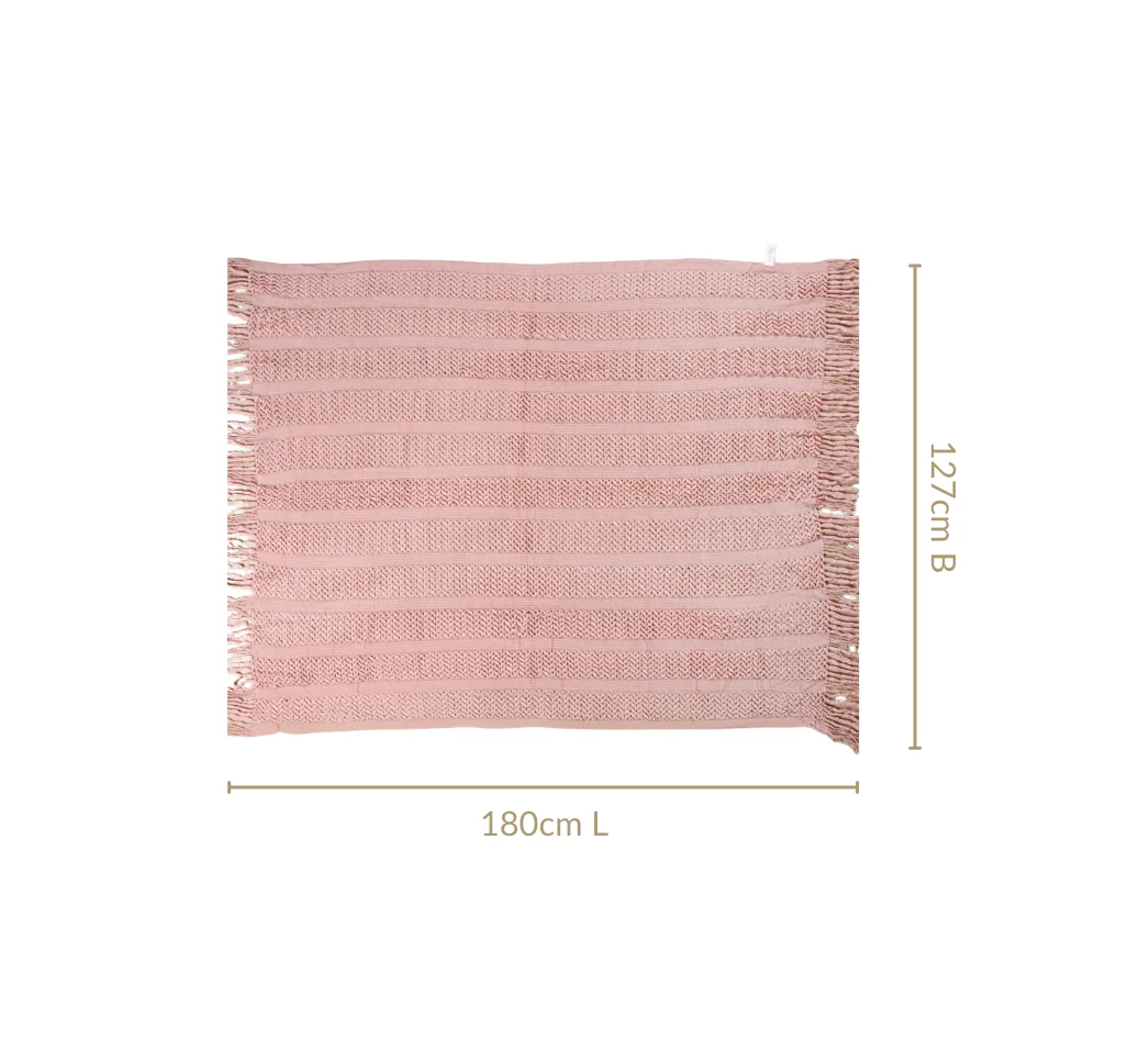 Blush Pink Feather Soft Throw Blanket - Image 3