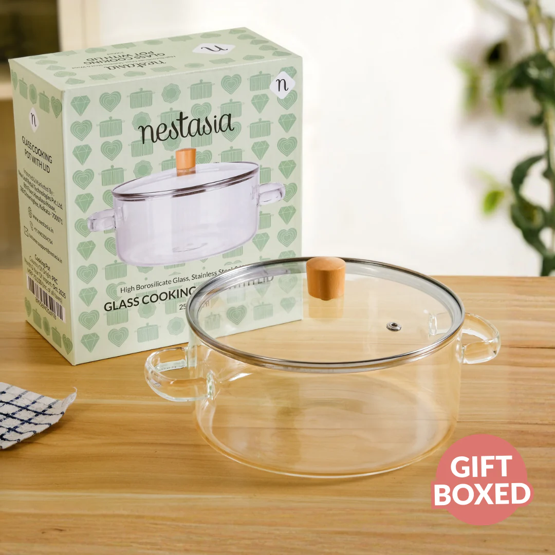 Borosilicate Glass Cooking Pot With Lid 2500ml - Image 8