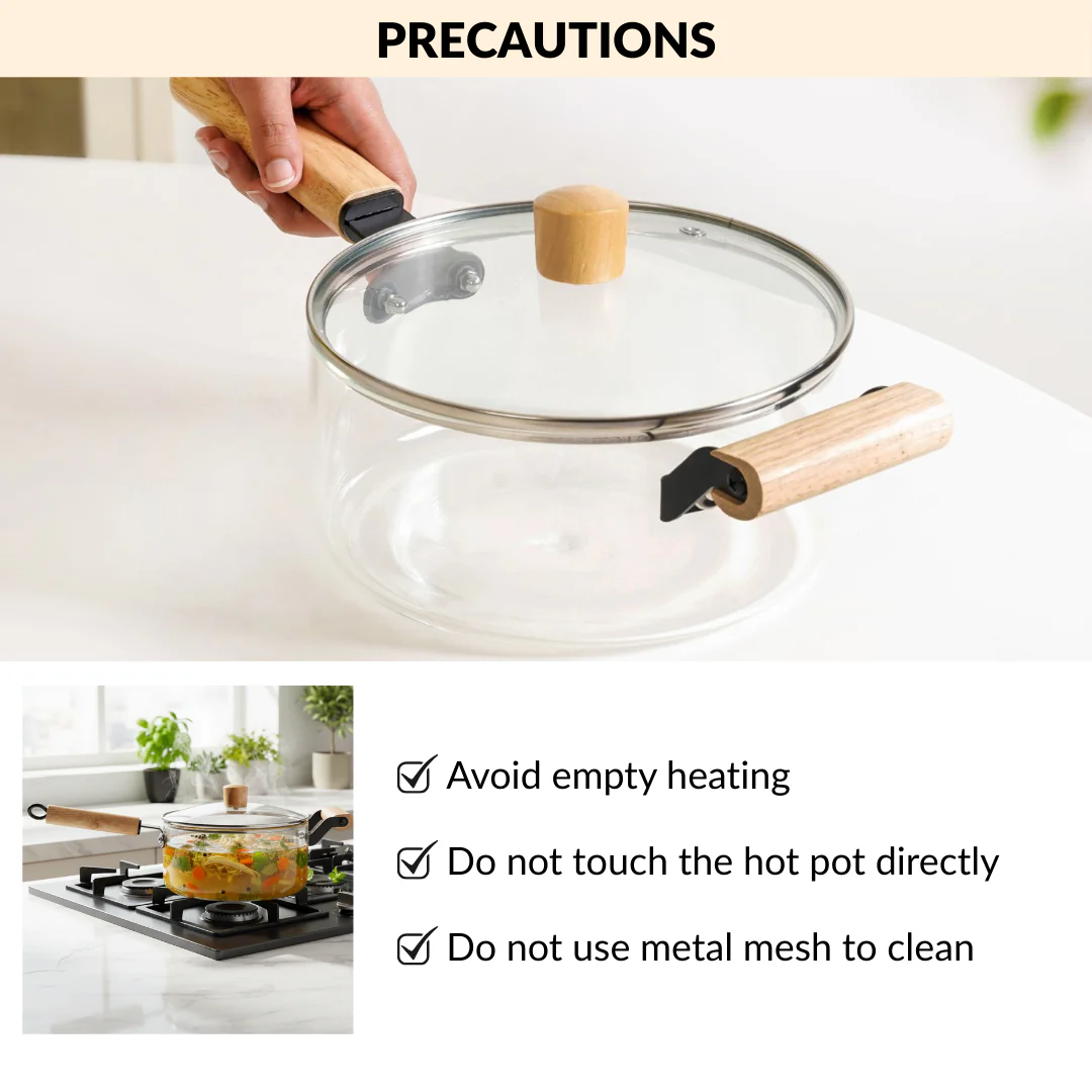Borosilicate Glass Saucepan With Lid 2500ml - Image 7