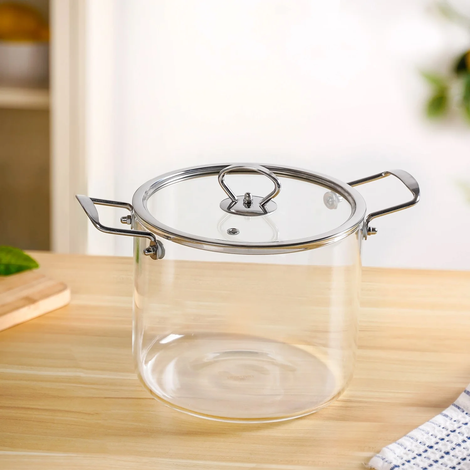 Borosilicate Pasta Cooking Pot With Metal Grip Large 4500ml - Image 8