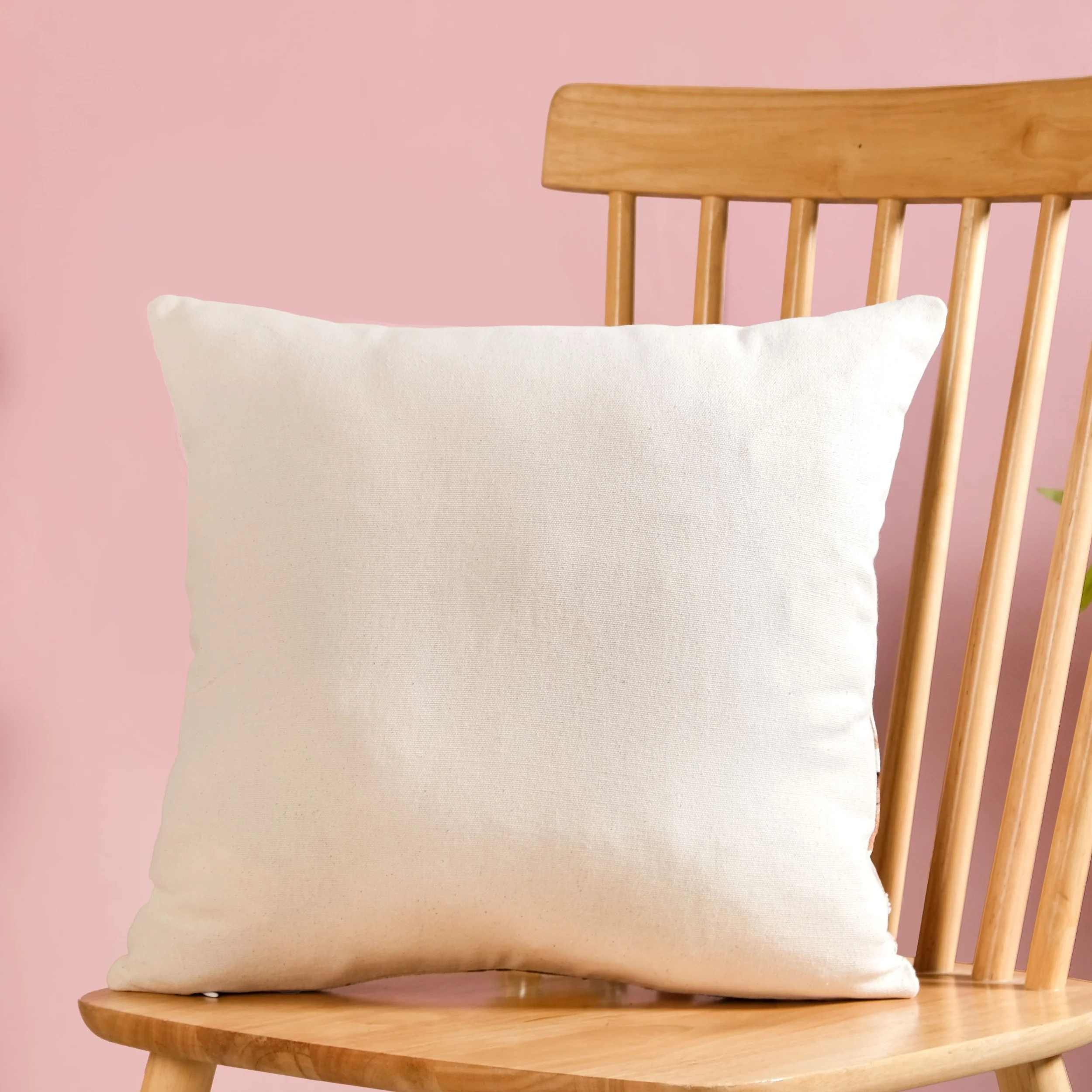 Botanical Embroidered Cotton Slub Cushion Cover 40x40cm - Image 7