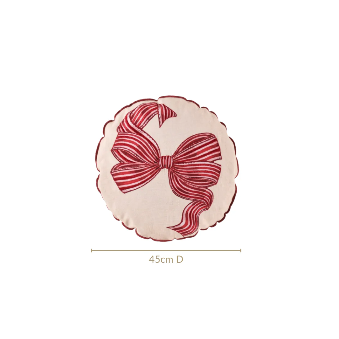 Bow Embroidered Cushion Cover 45cm - Image 3