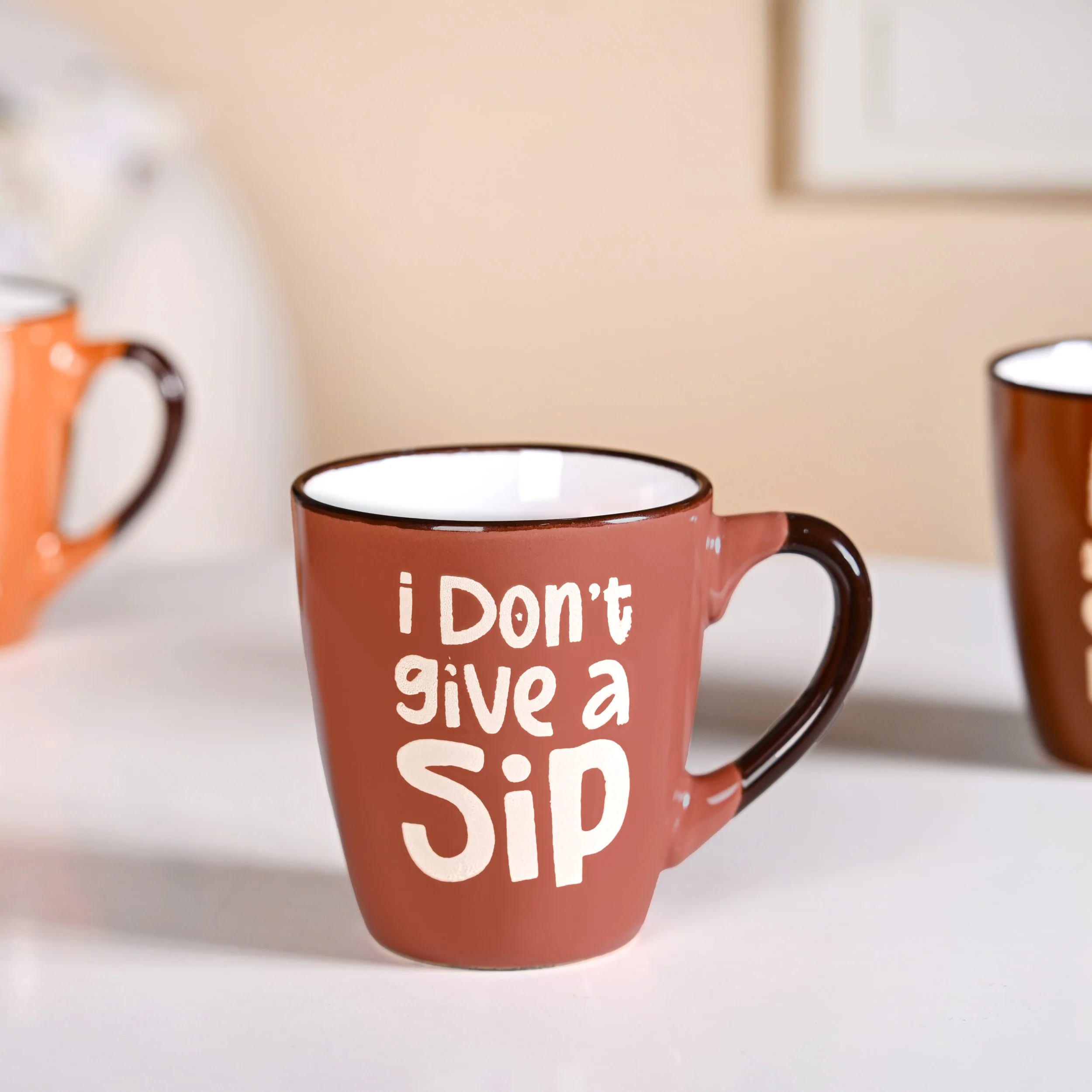 BrewTopia Ceramic Coffee Mug Set Of 4 210ml - Image 6