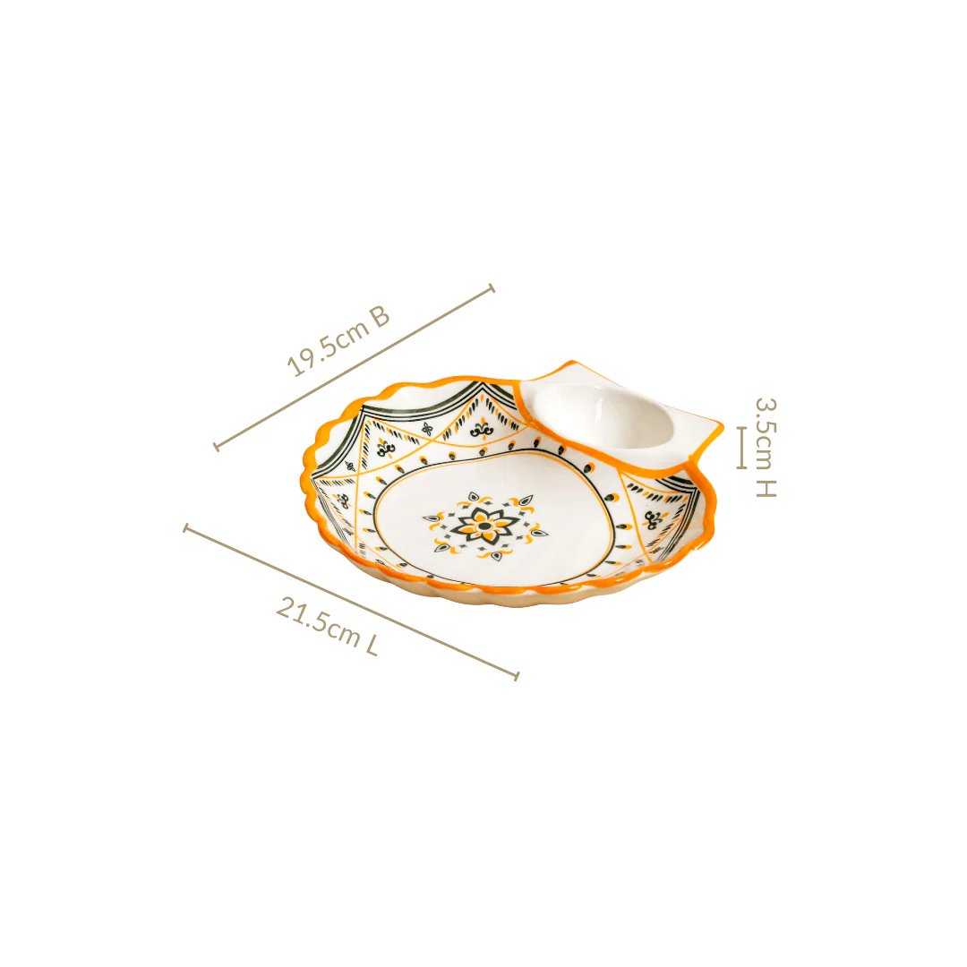 Bright Bloom Ceramic Section Plate Set Of 2 - Image 4