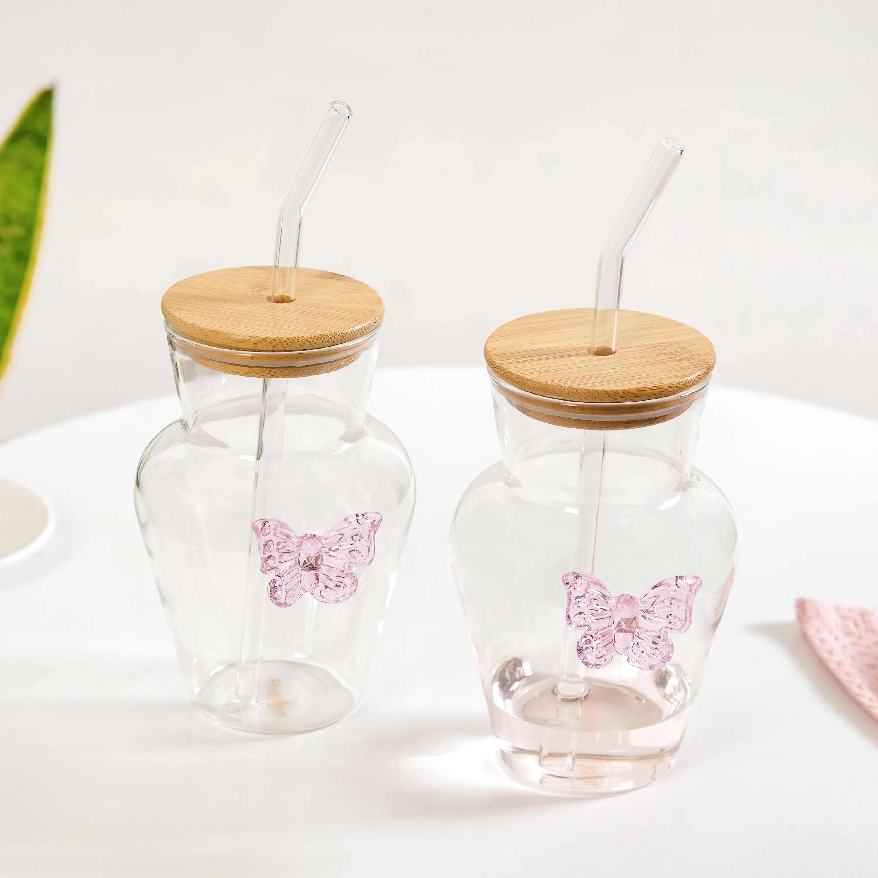 Butterfly Borosilicate Tumbler With Straw Set Of 2 500ml - Image 8