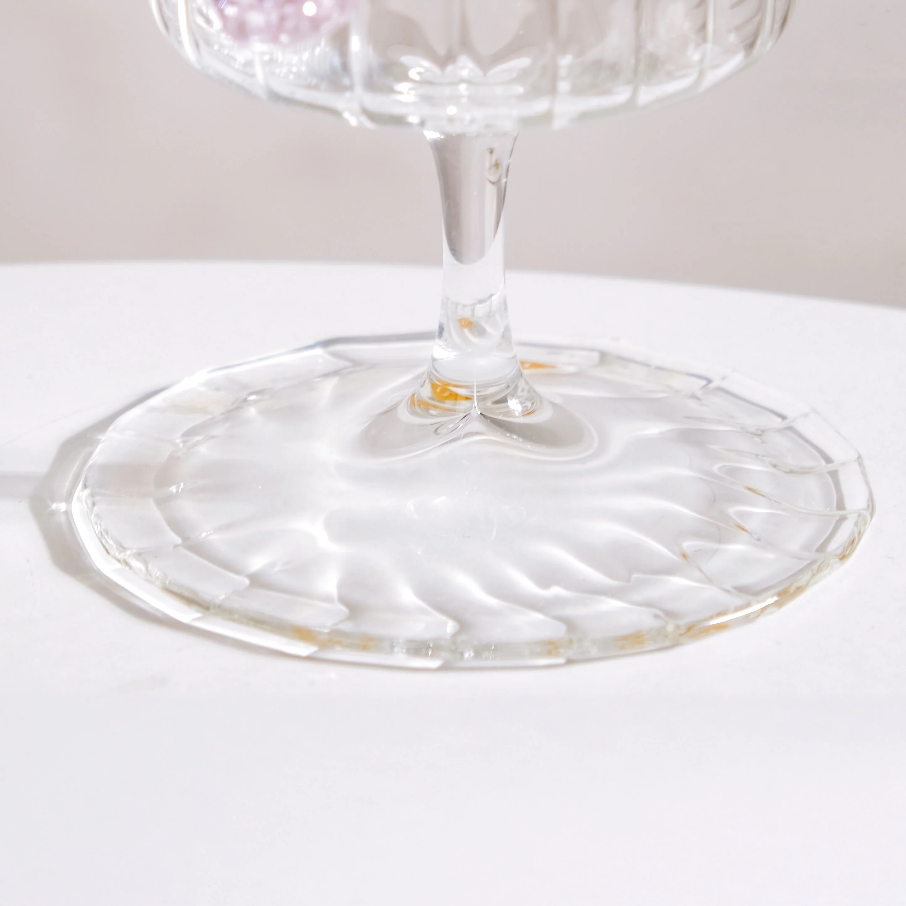 Butterfly Fluted Wine Stem Glass Pink 250ml - Image 7