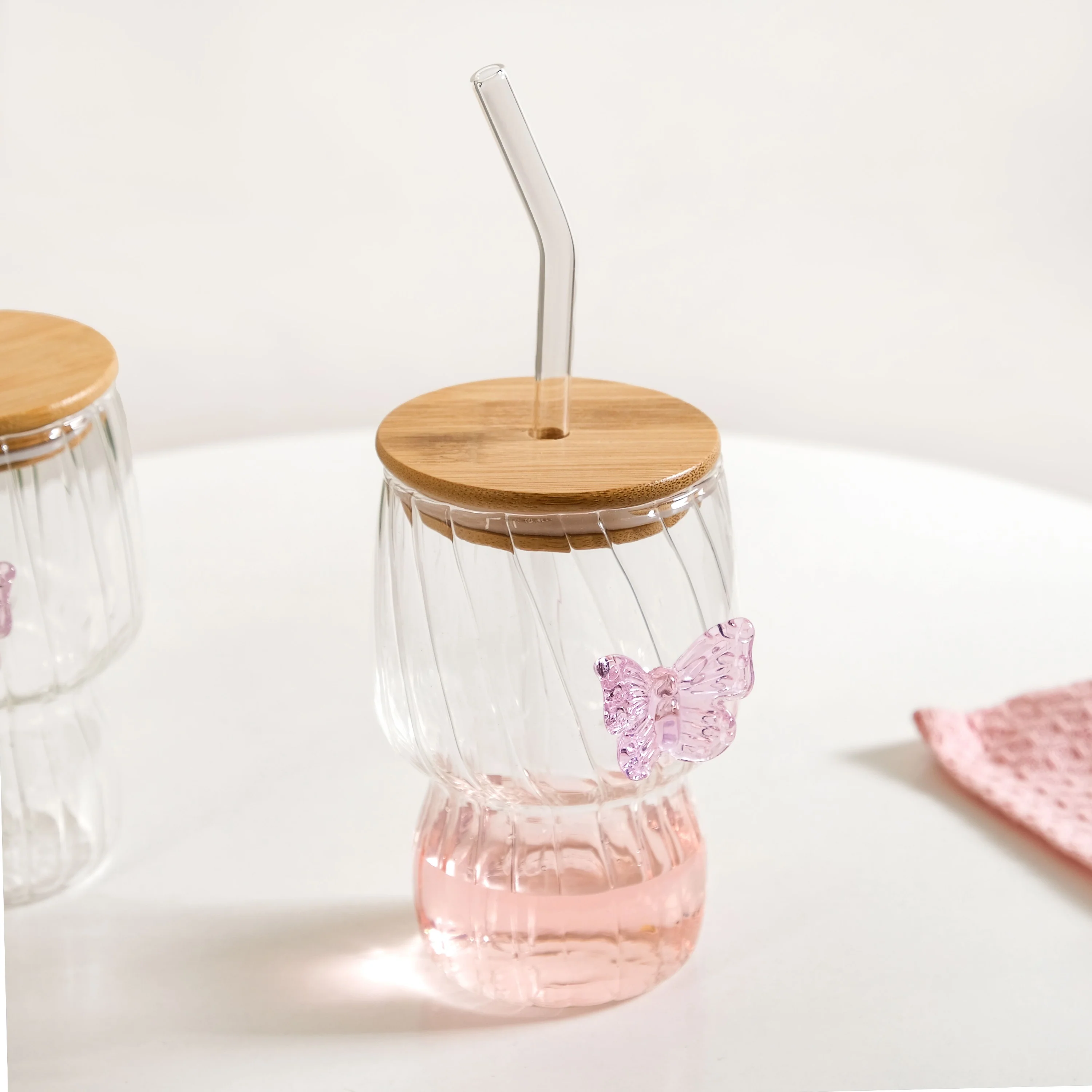 Butterfly Flutter Borosilicate Tumbler With Straw Set Of 2 500ml - Image 9