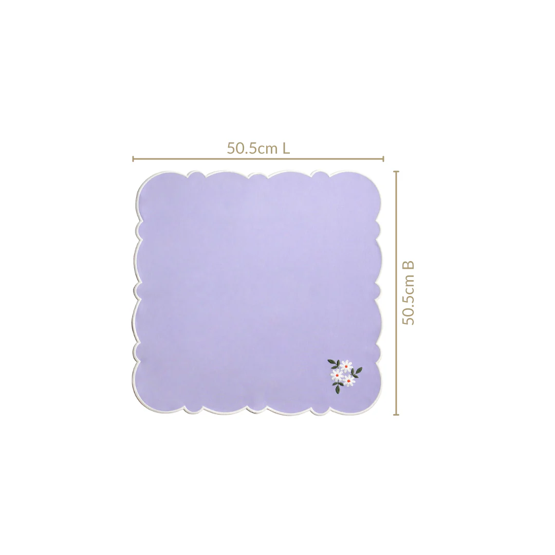Lavender Embroidered Cotton Table Napkin Set Of 6 - Image 4