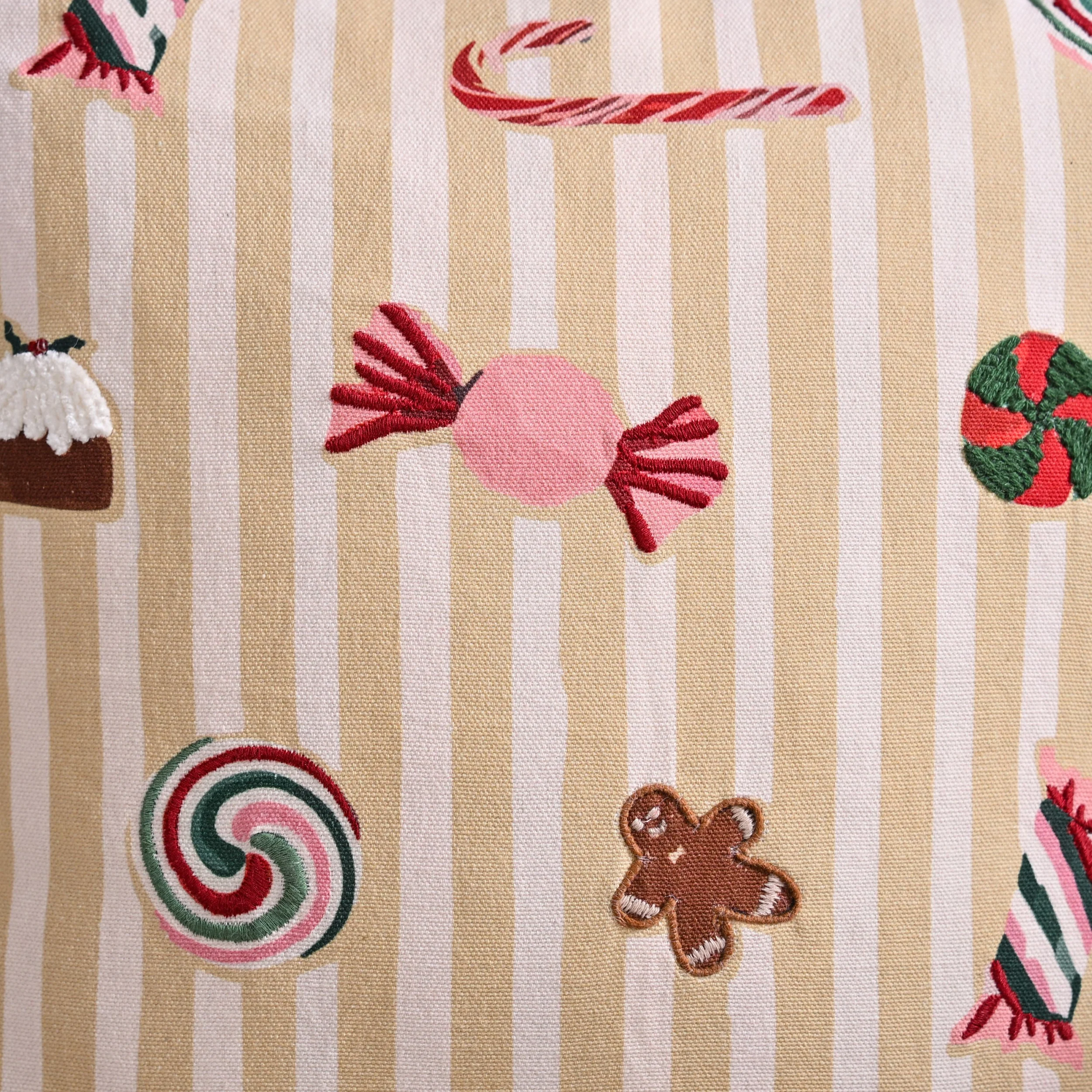 Candy Cotton Embroidered Cushion Cover 40x40cm - Image 5