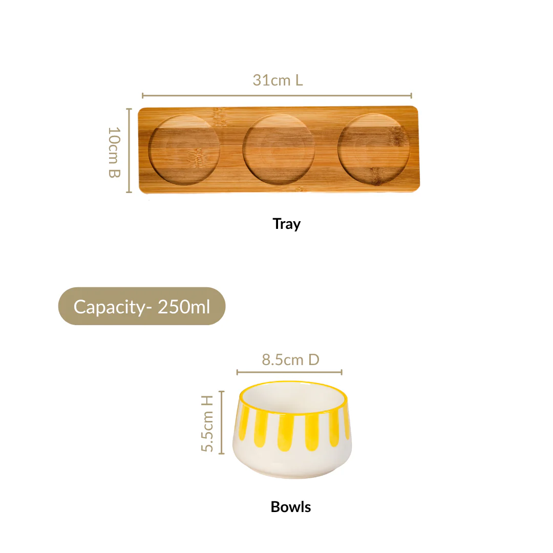 Carnival Stripe Bowls With Tray Set Of 4 - Image 4