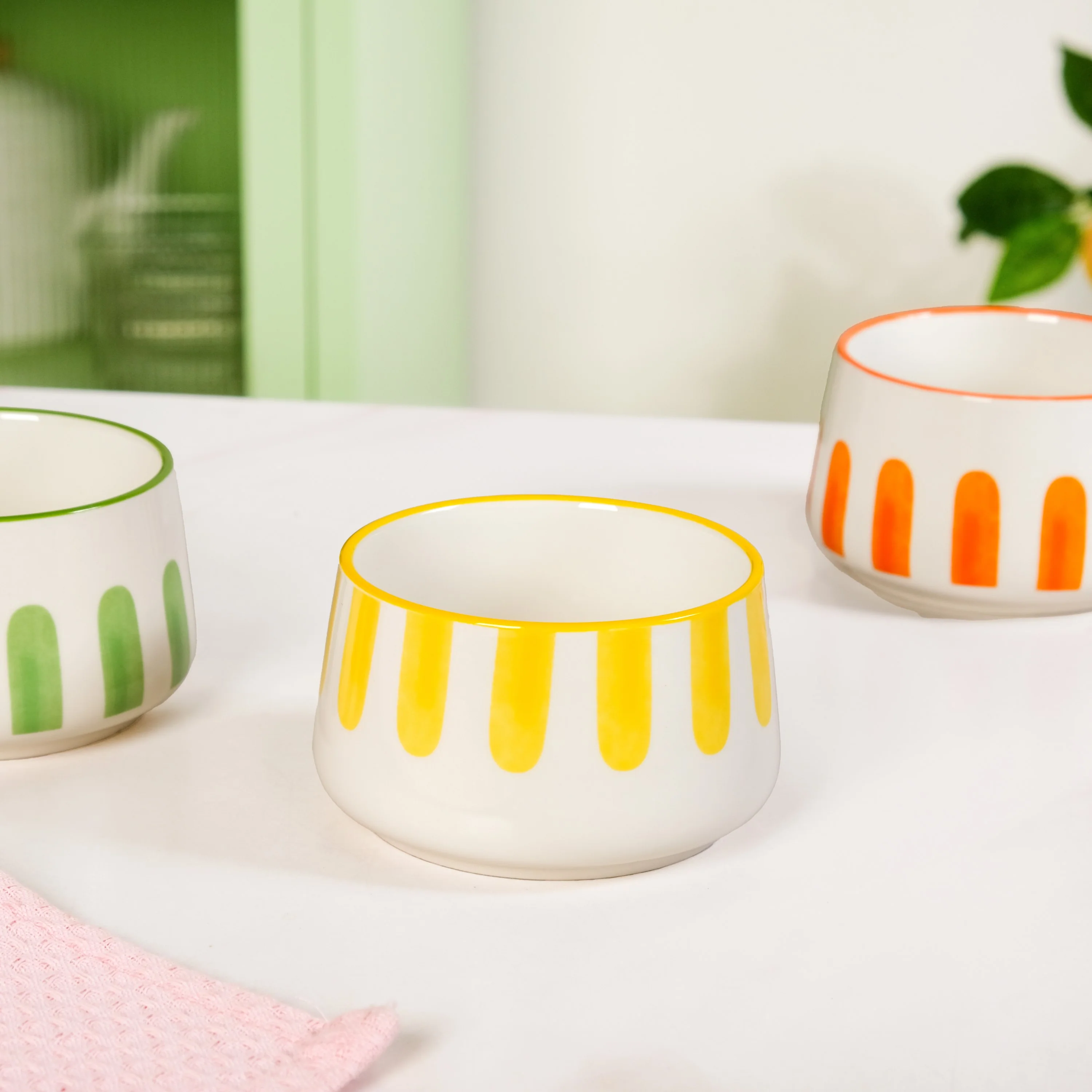 Carnival Stripe Bowls With Tray Set Of 4 - Image 6