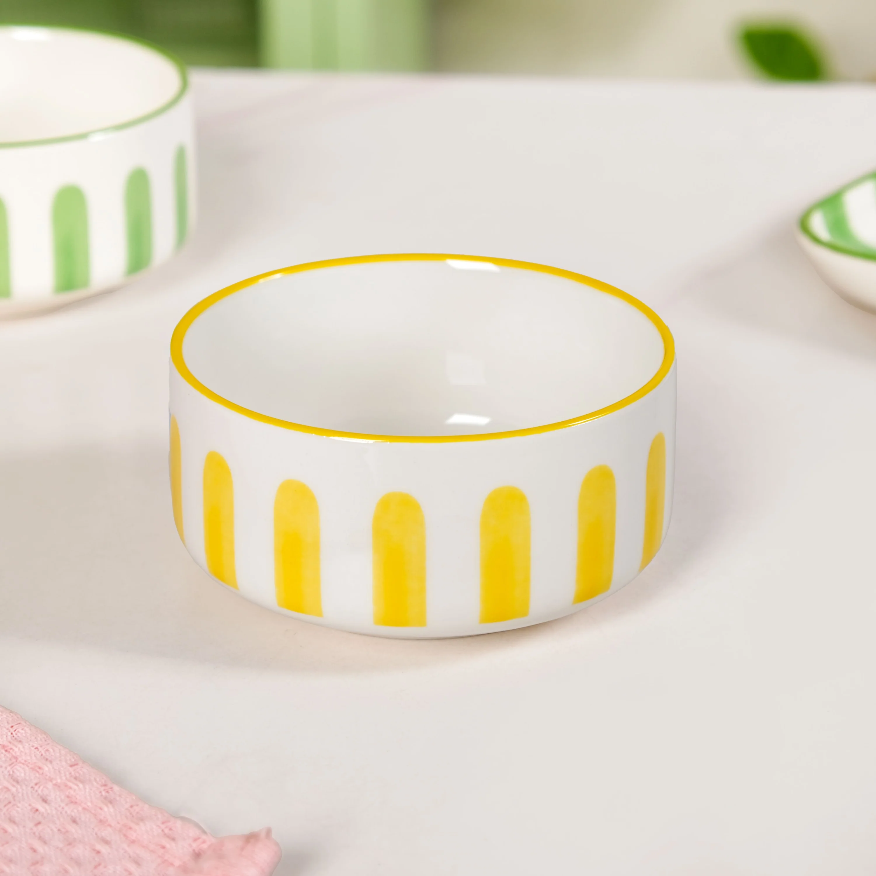 Carnival Stripe Bowls With Tray Set Of 5 - Image 5