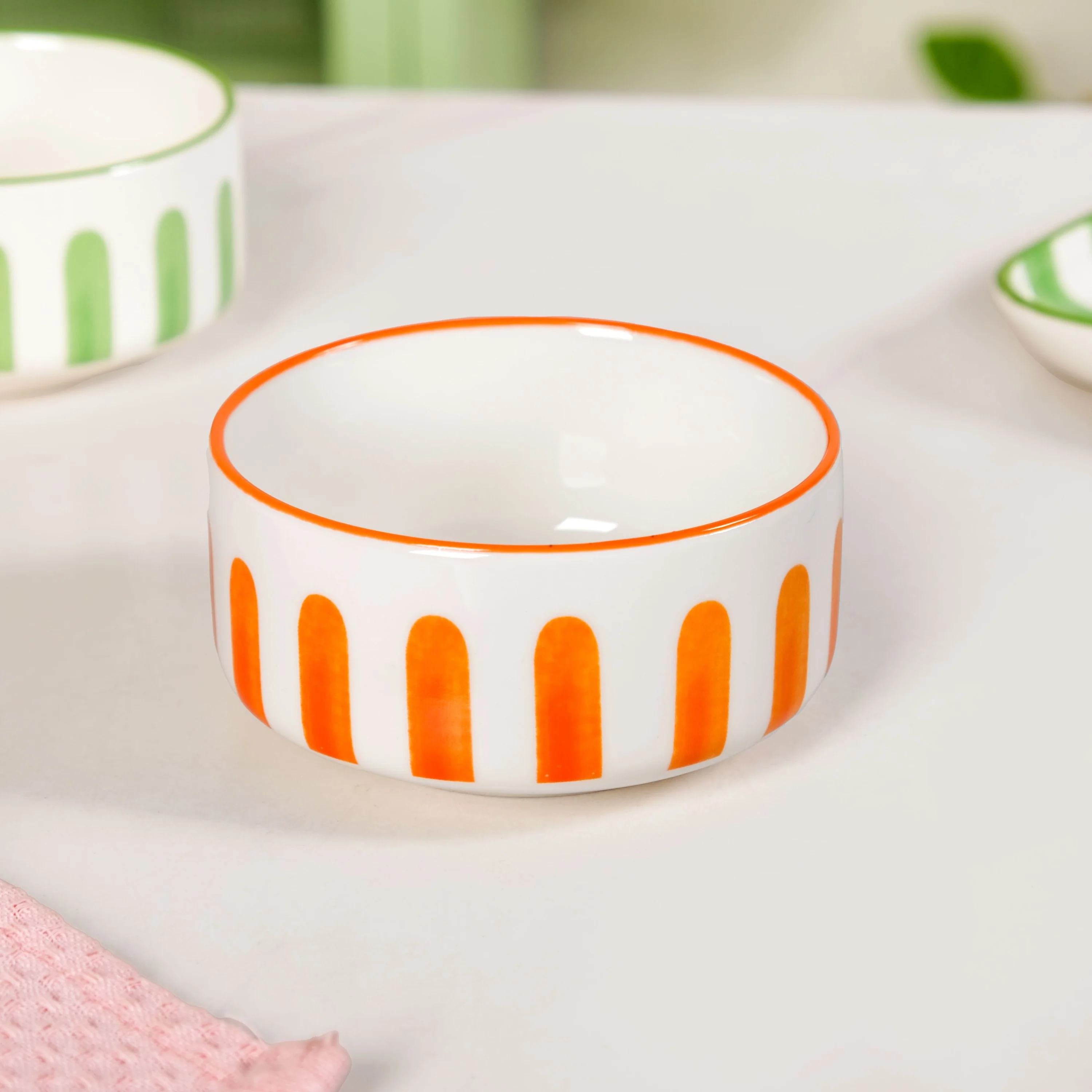 Carnival Stripe Bowls With Tray Set Of 5 - Image 6